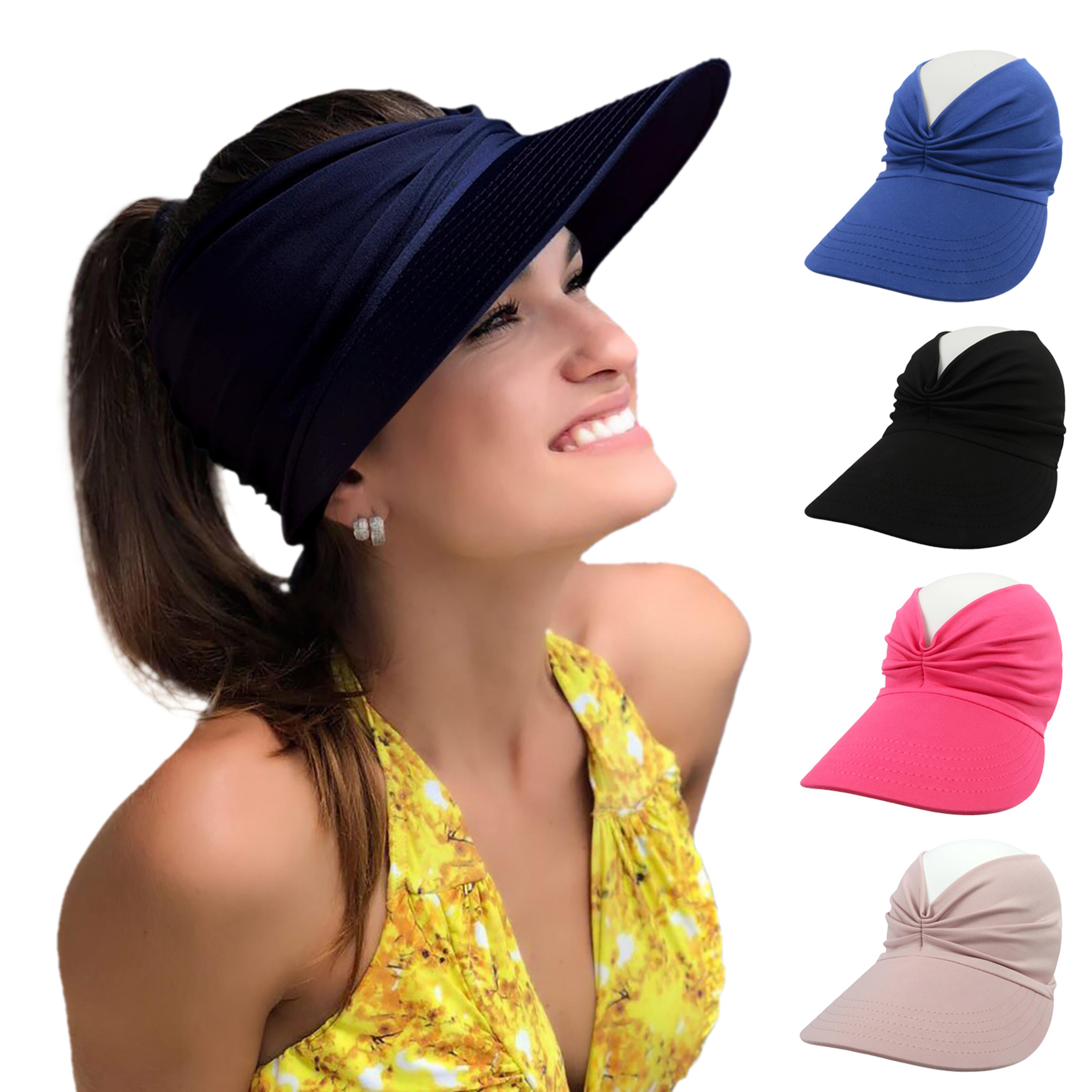 women's sun visor beach sun hat with uv protection for golf, running & outdoor summer activities