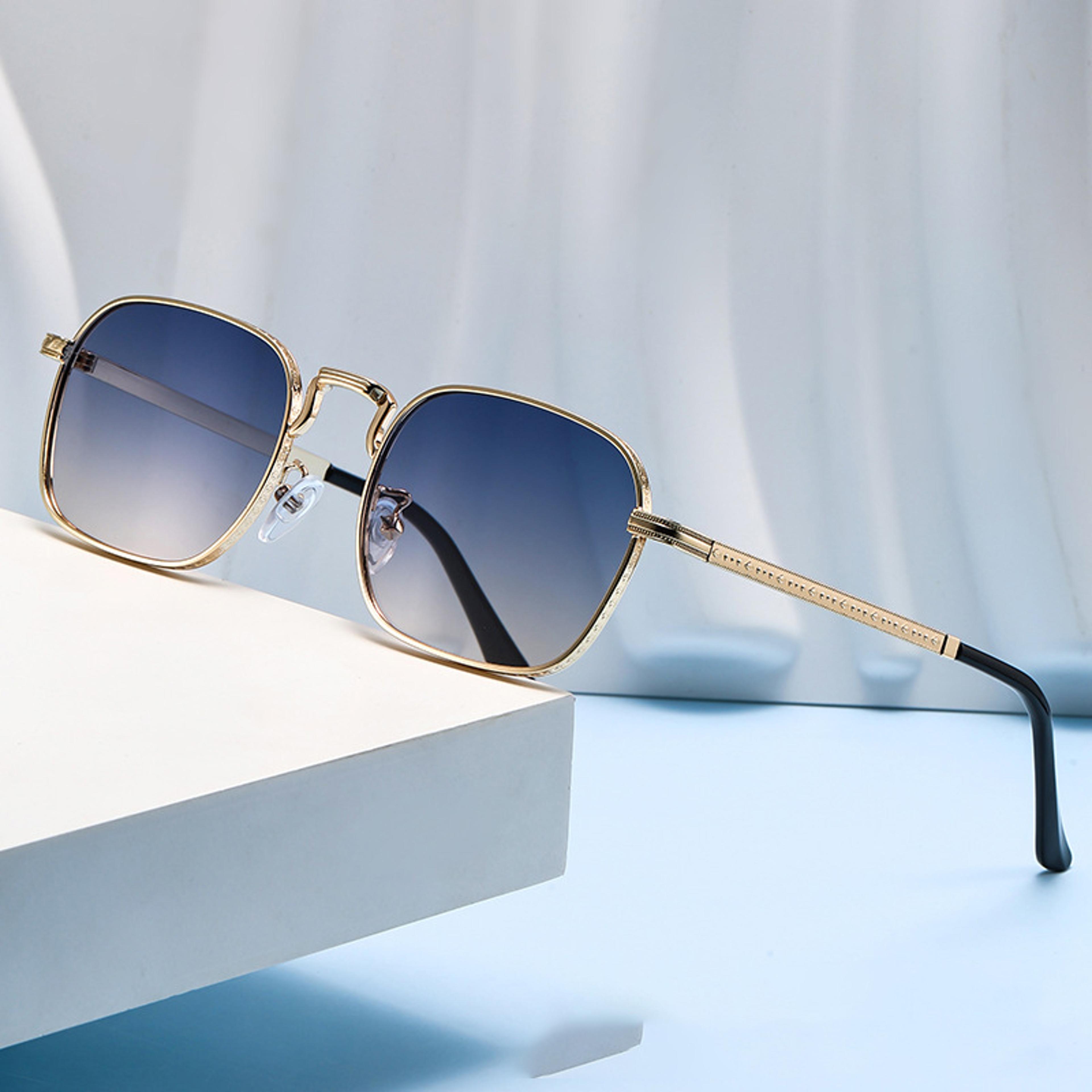vintage square metal sunglasses retro designer sunglasses for men & women