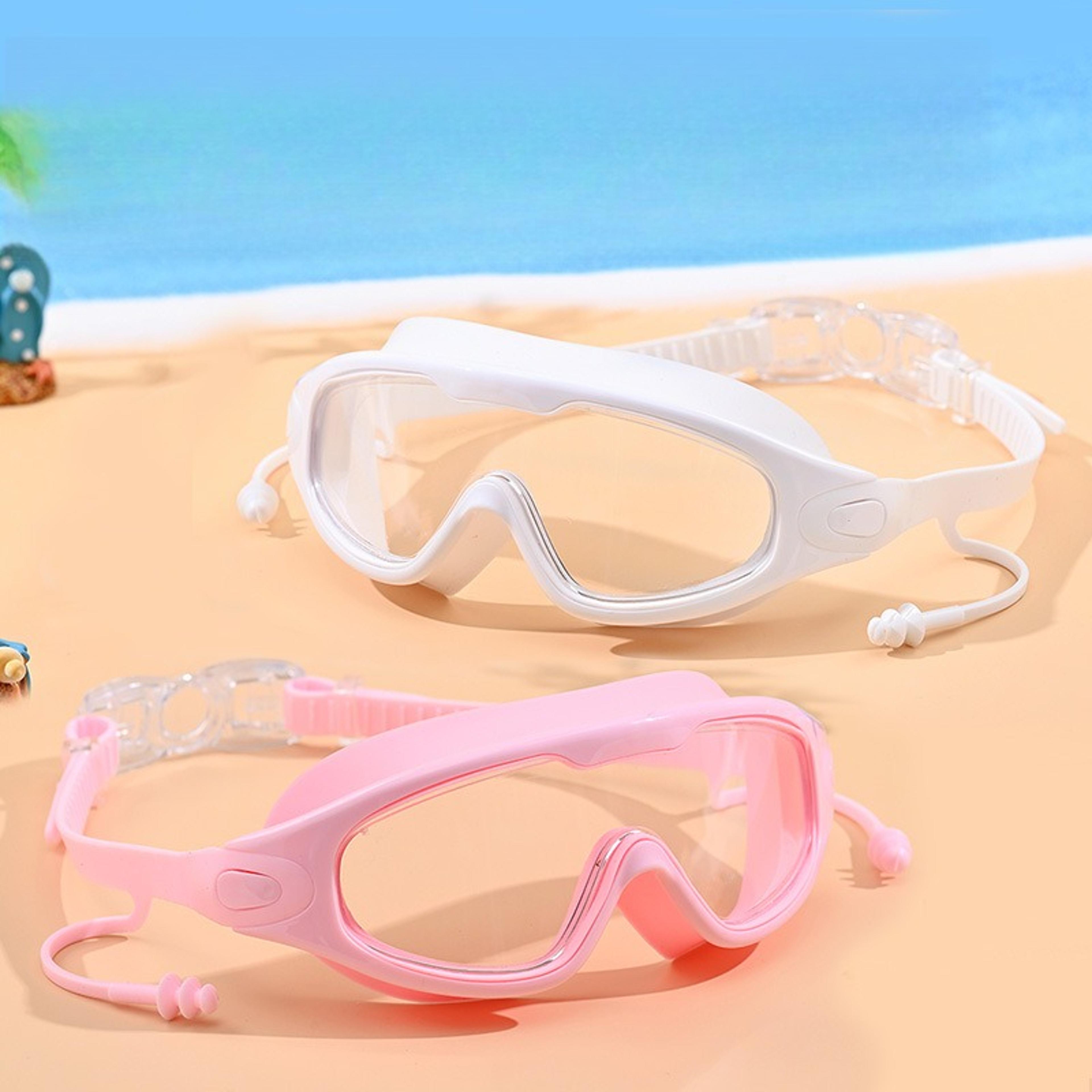crystal clear kids swimming goggles with anti fog wide view lenses