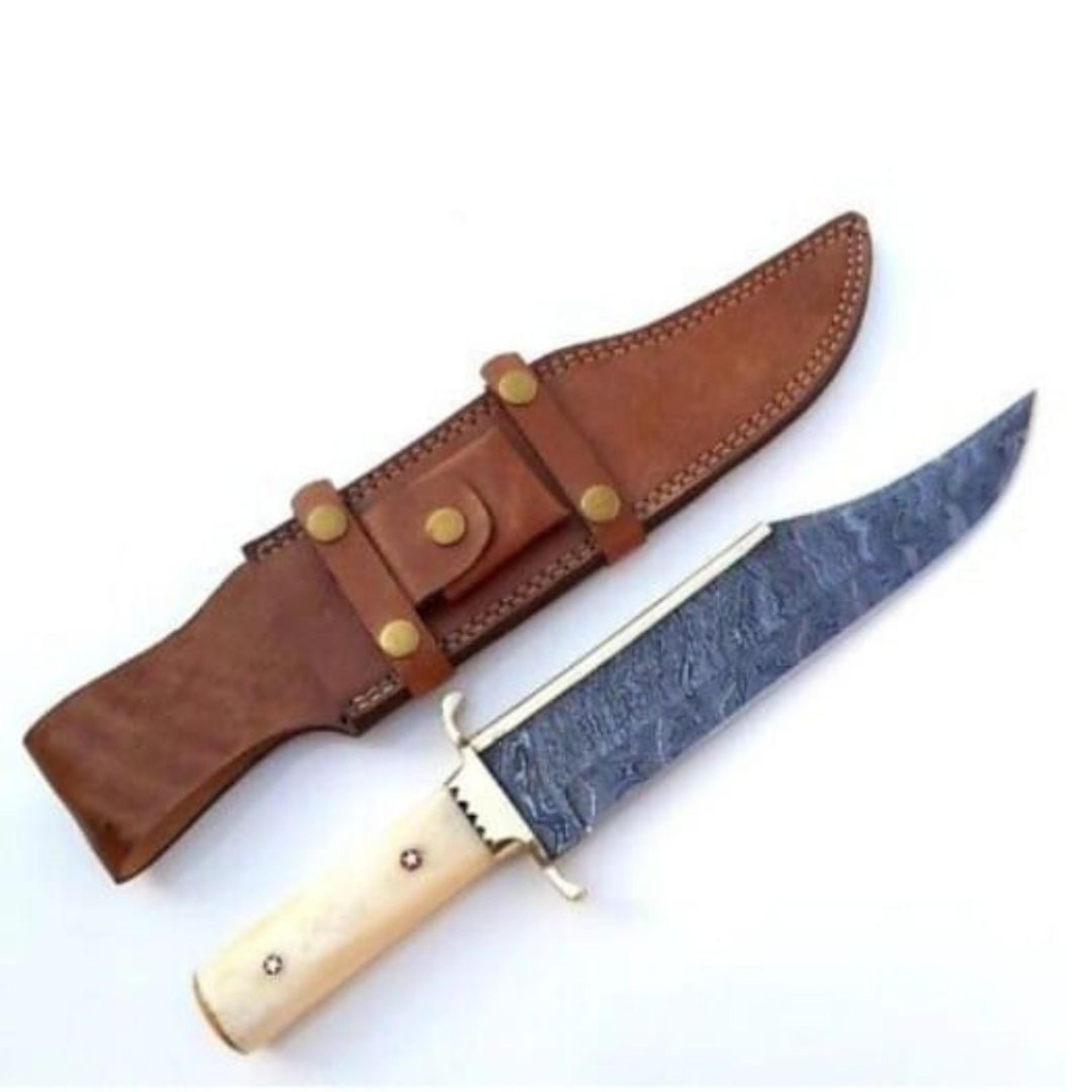 handmade bowie knife camel bone handle survival bowie knife outdoor camping knife gift for him special knife