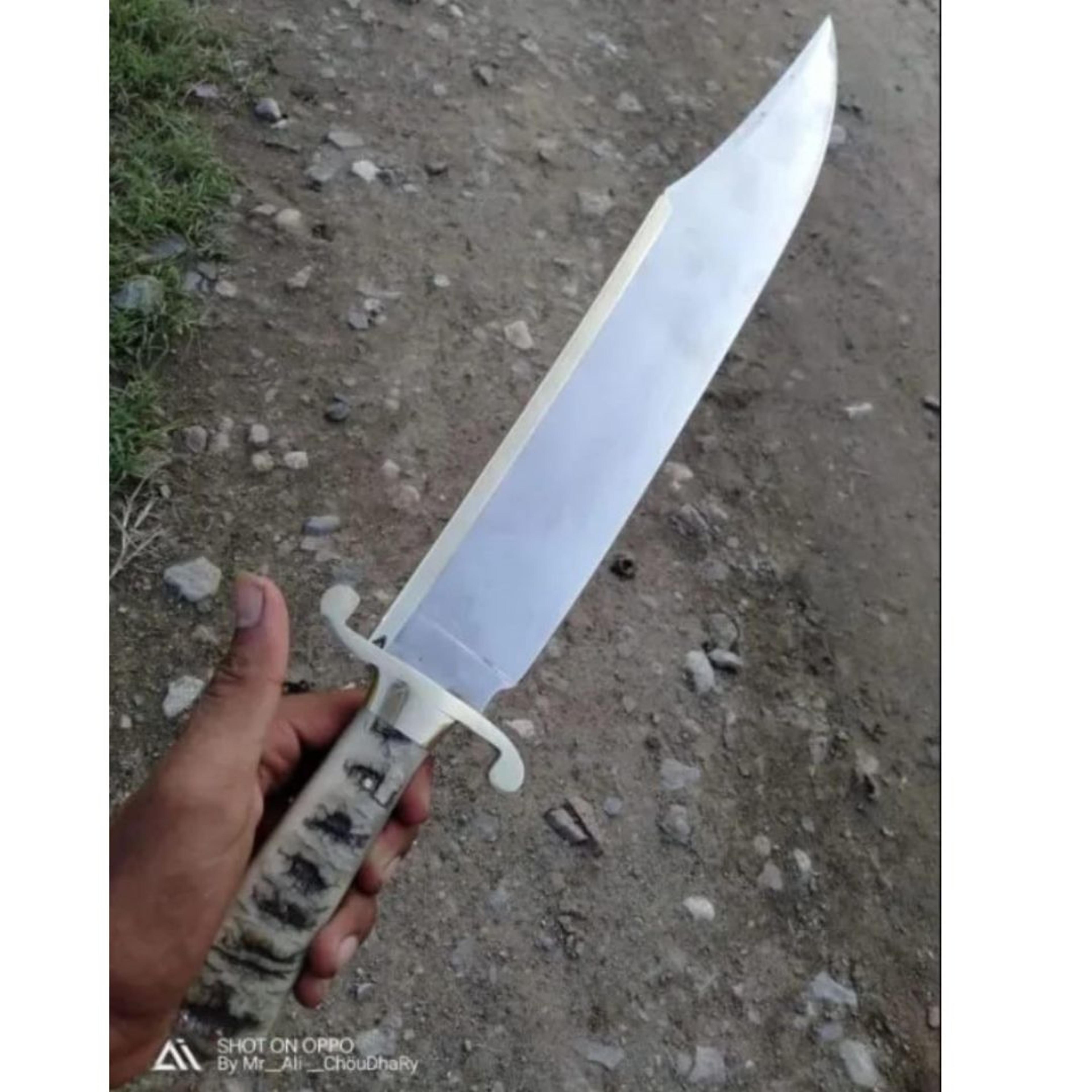 ram horn handle custom handmade bowie knife full tang hunting bowie survival knife gift for him knife gift special knife