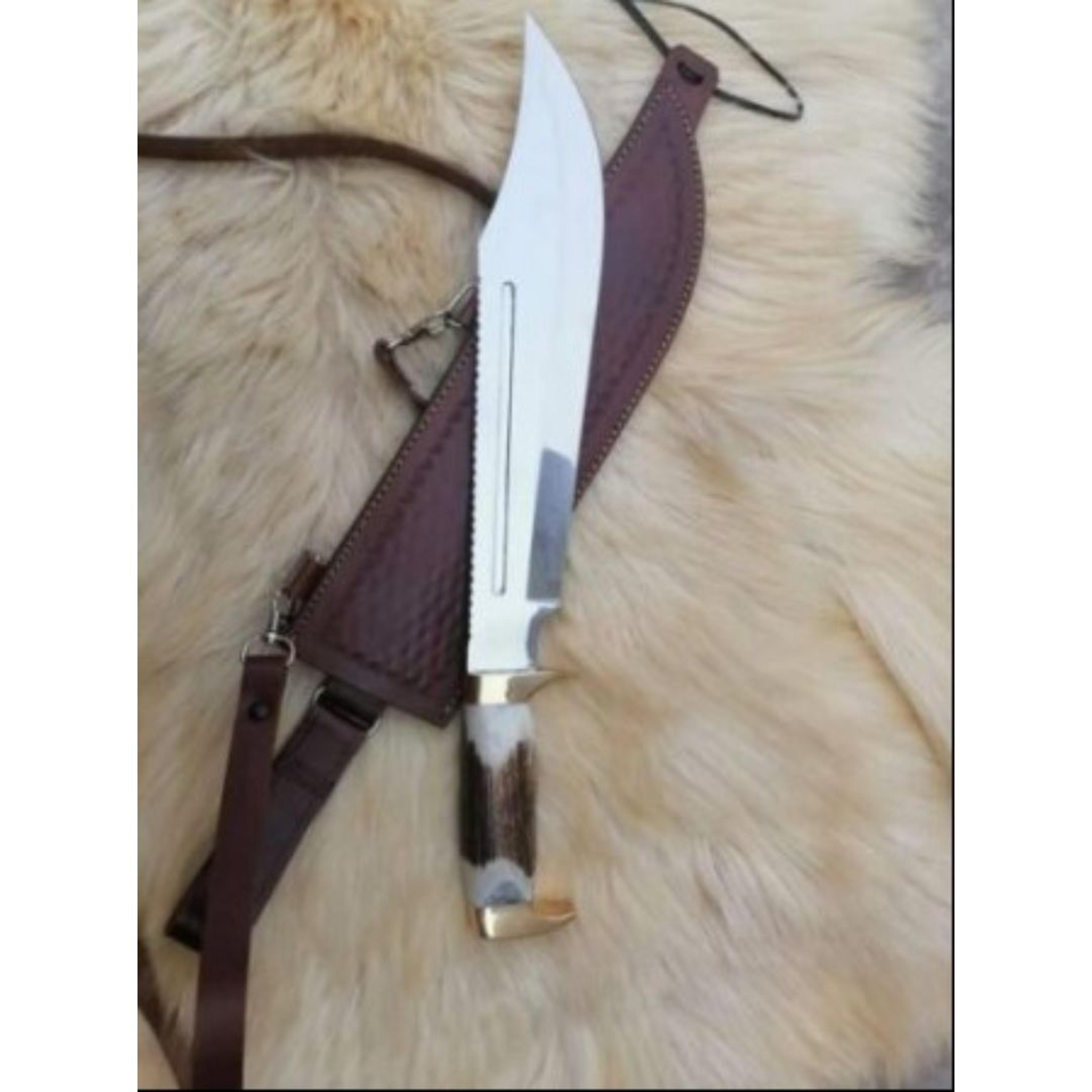 stag antler bowie knife d2 tool steel hunting bowie survival outdoor bowie camping knife gift for him knife special knif