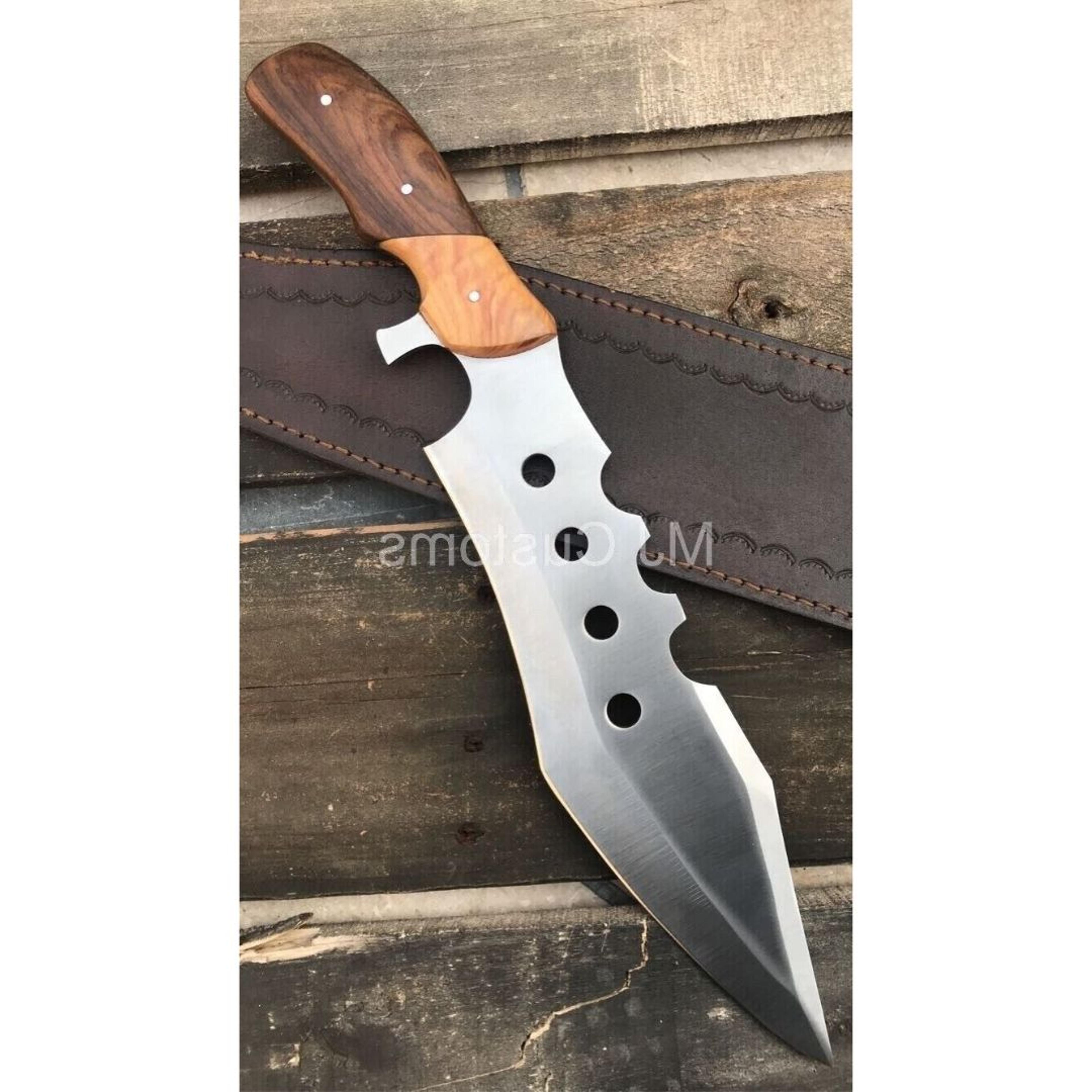 d2 too steel forged hunting knife custom handmade bowie knife full tang survival