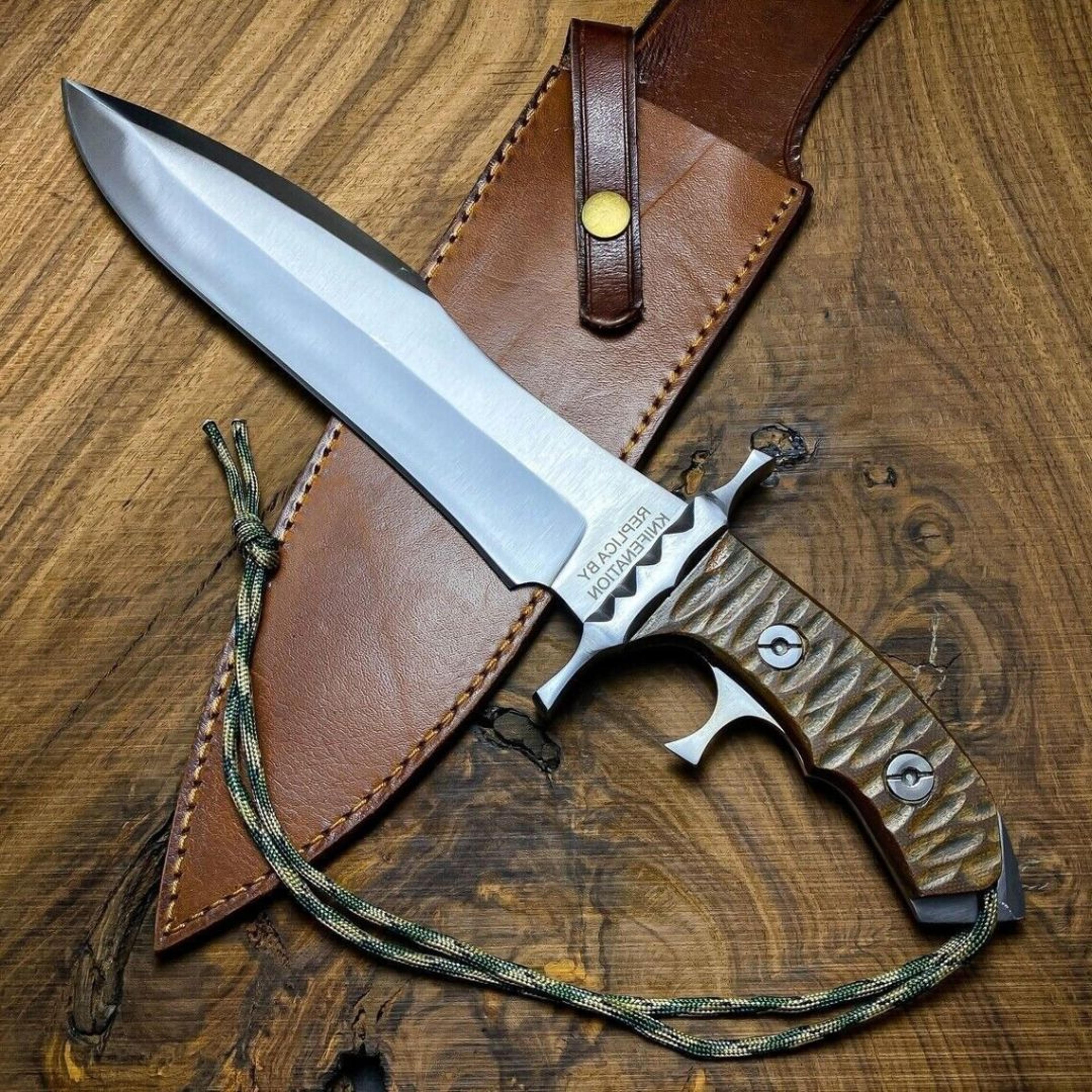 full tang rambo bowie knife custom handmade full tang hunting survival bowie