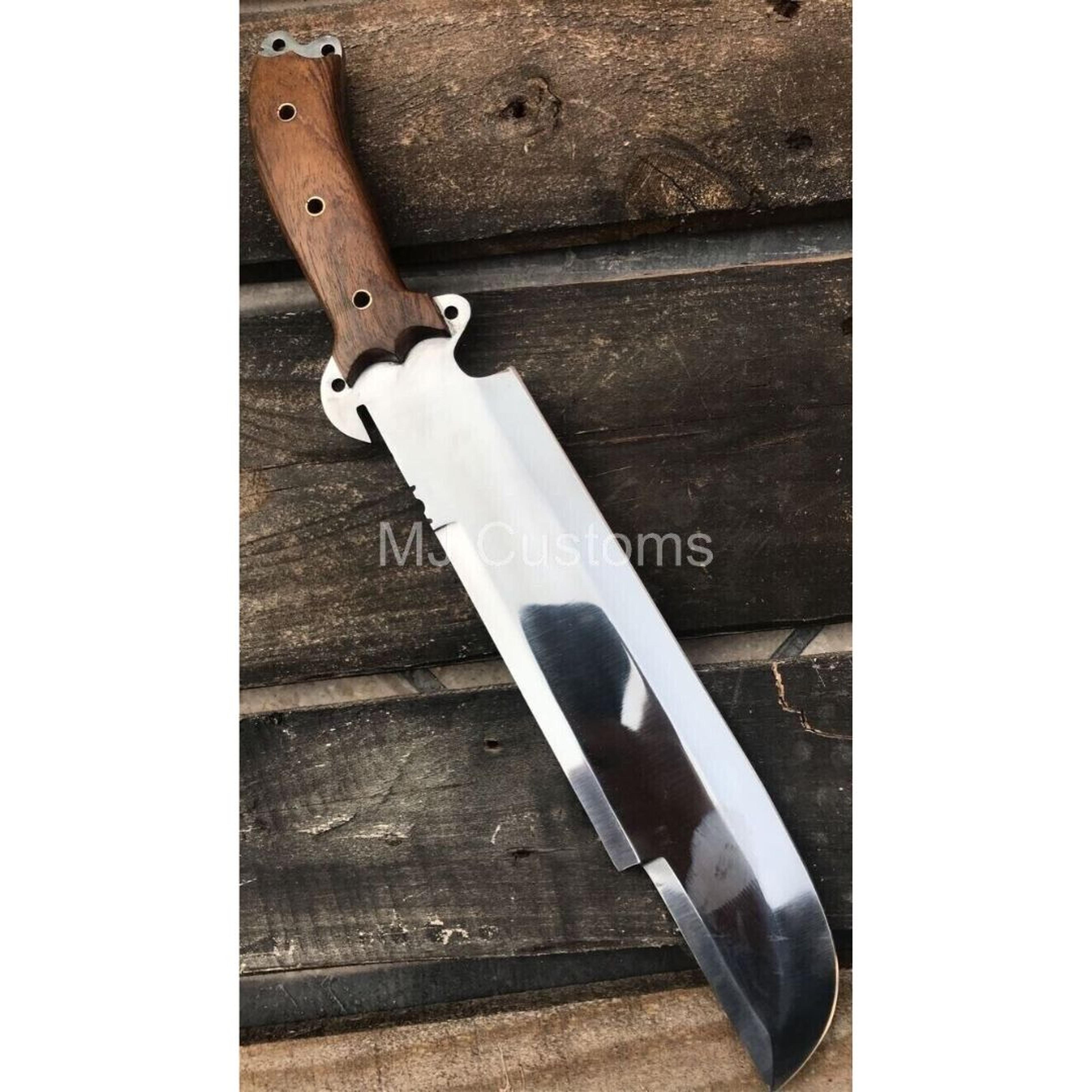 full tang bowie knife custom handmade fixed blade knife hunting survival mirror