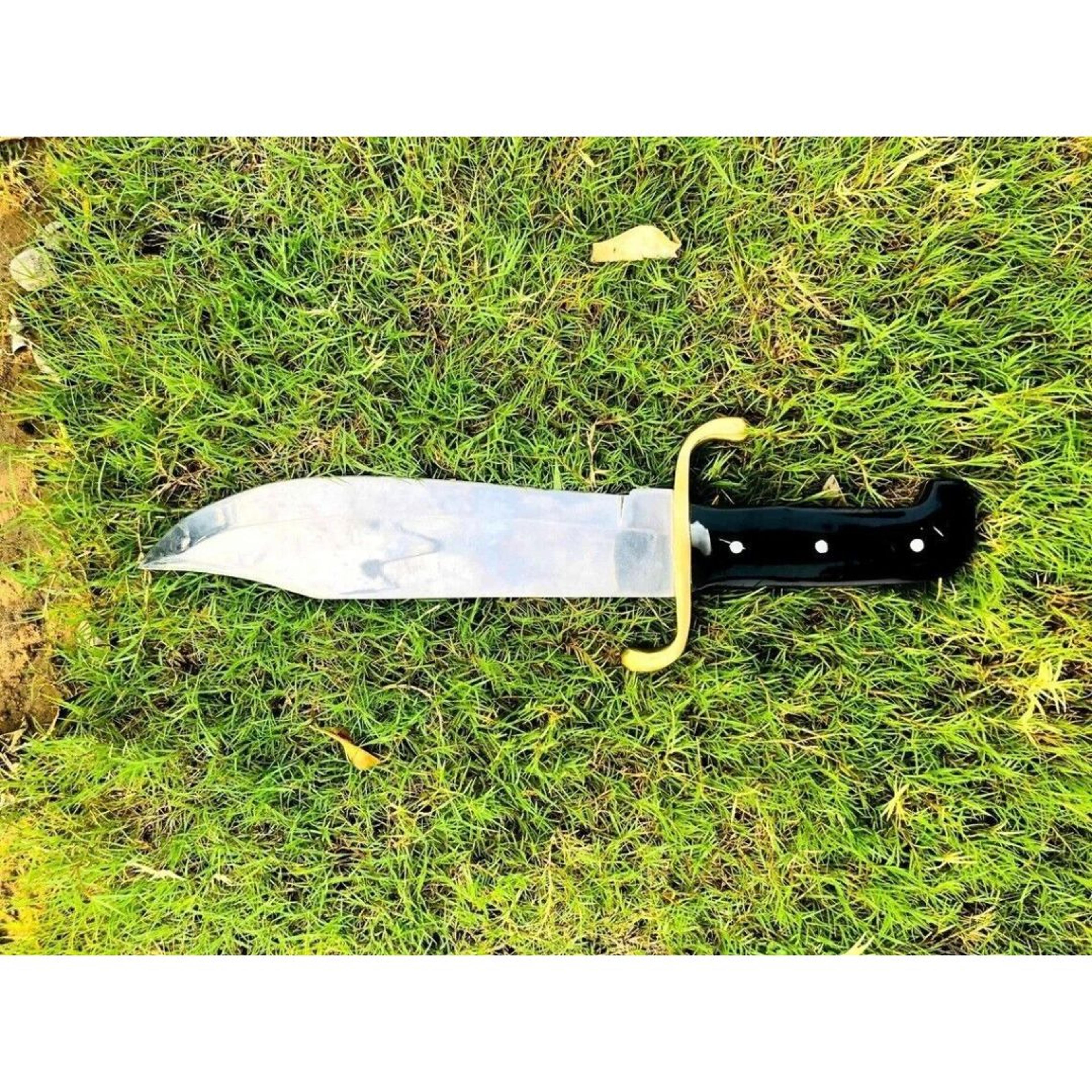 custom handmade buffalo horn handle bowie knife full tang hunting free engraving
