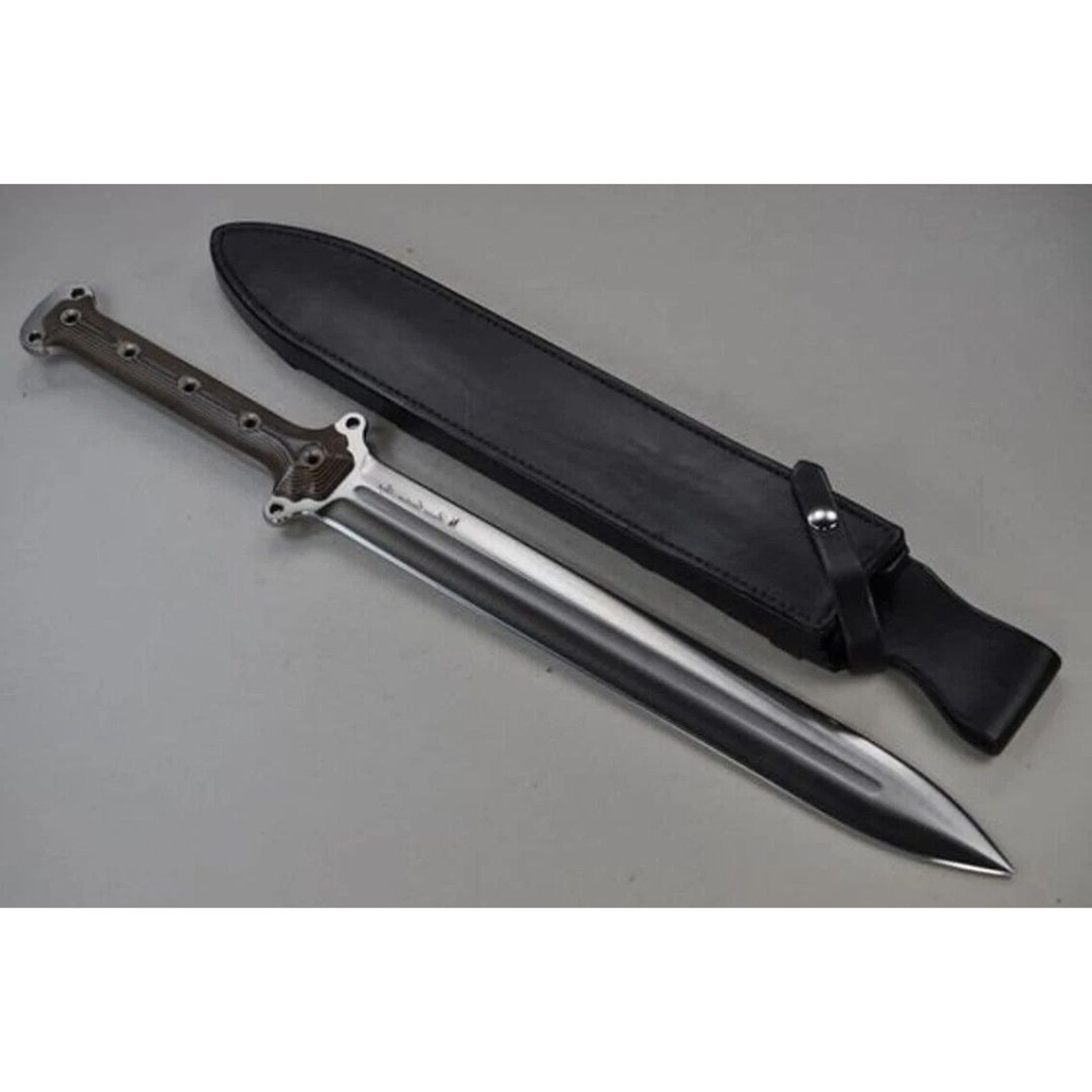 single handed sword full tang hunting short sword d2 tool steel survival sword