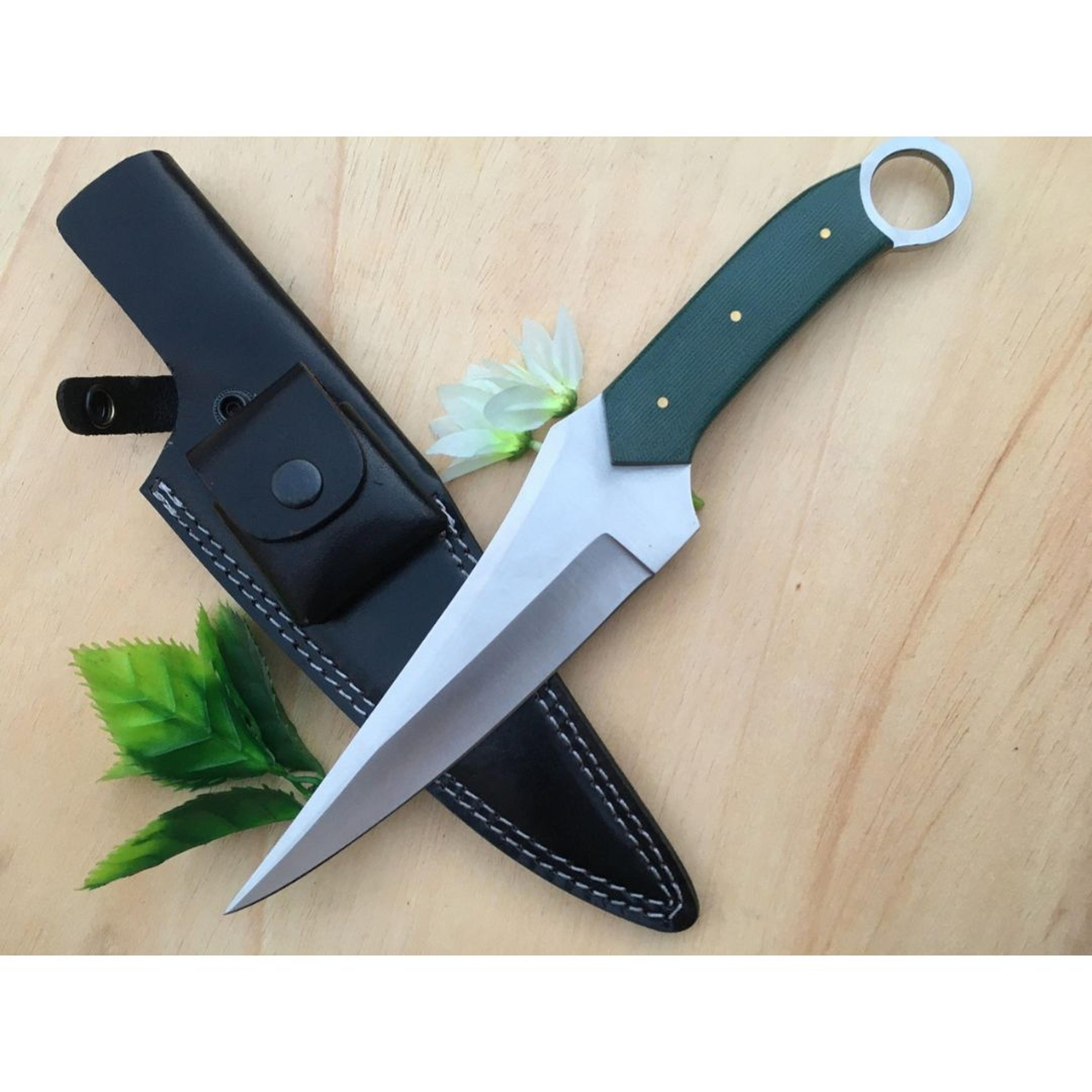 fixed blade hunting knife full tang survival knife d2 tool steel mirror polished