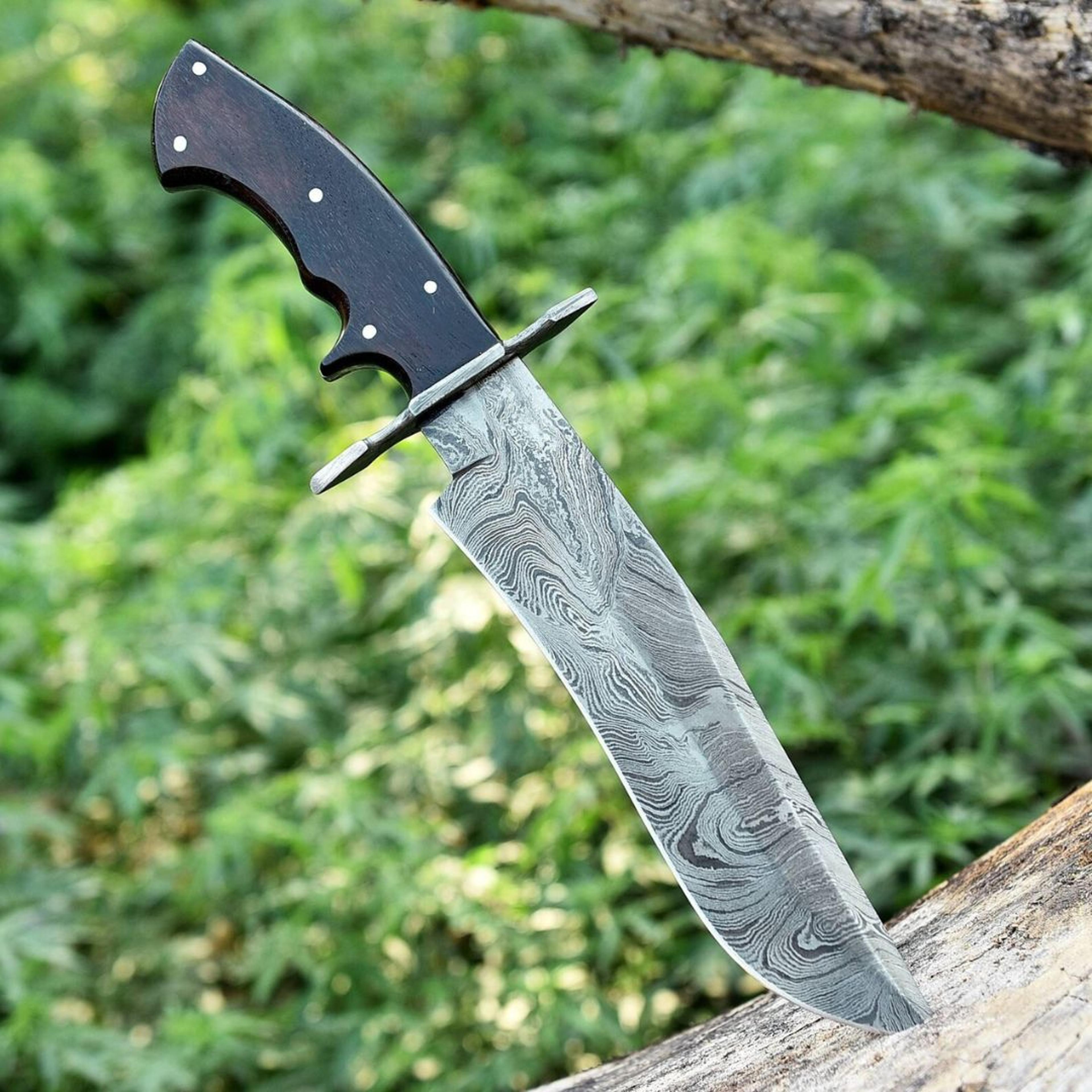 full tang bowie knife damascus hunting bowie survival knife wfree engraving