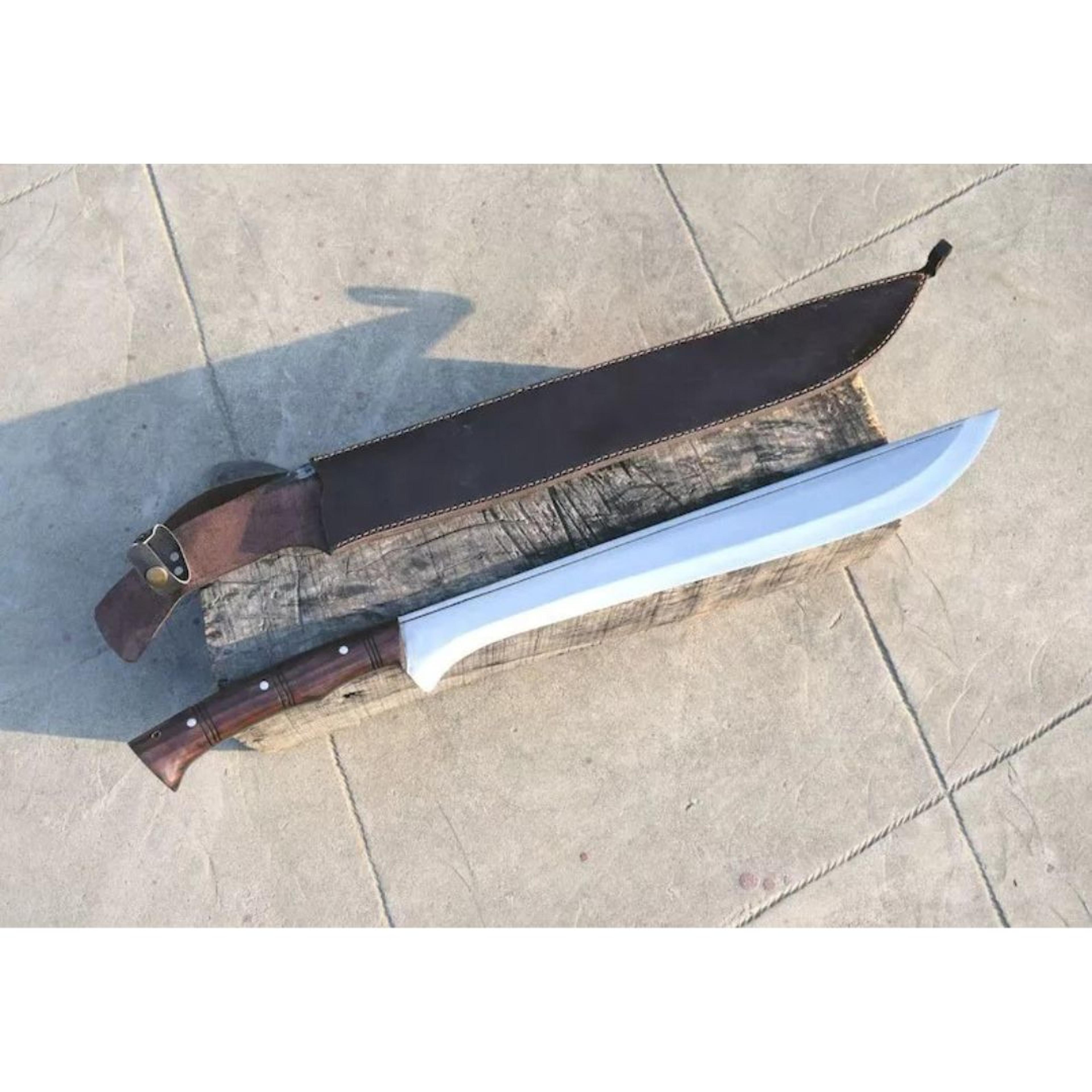 handmade carbon steel sword hunting survival sword full tang camping machete