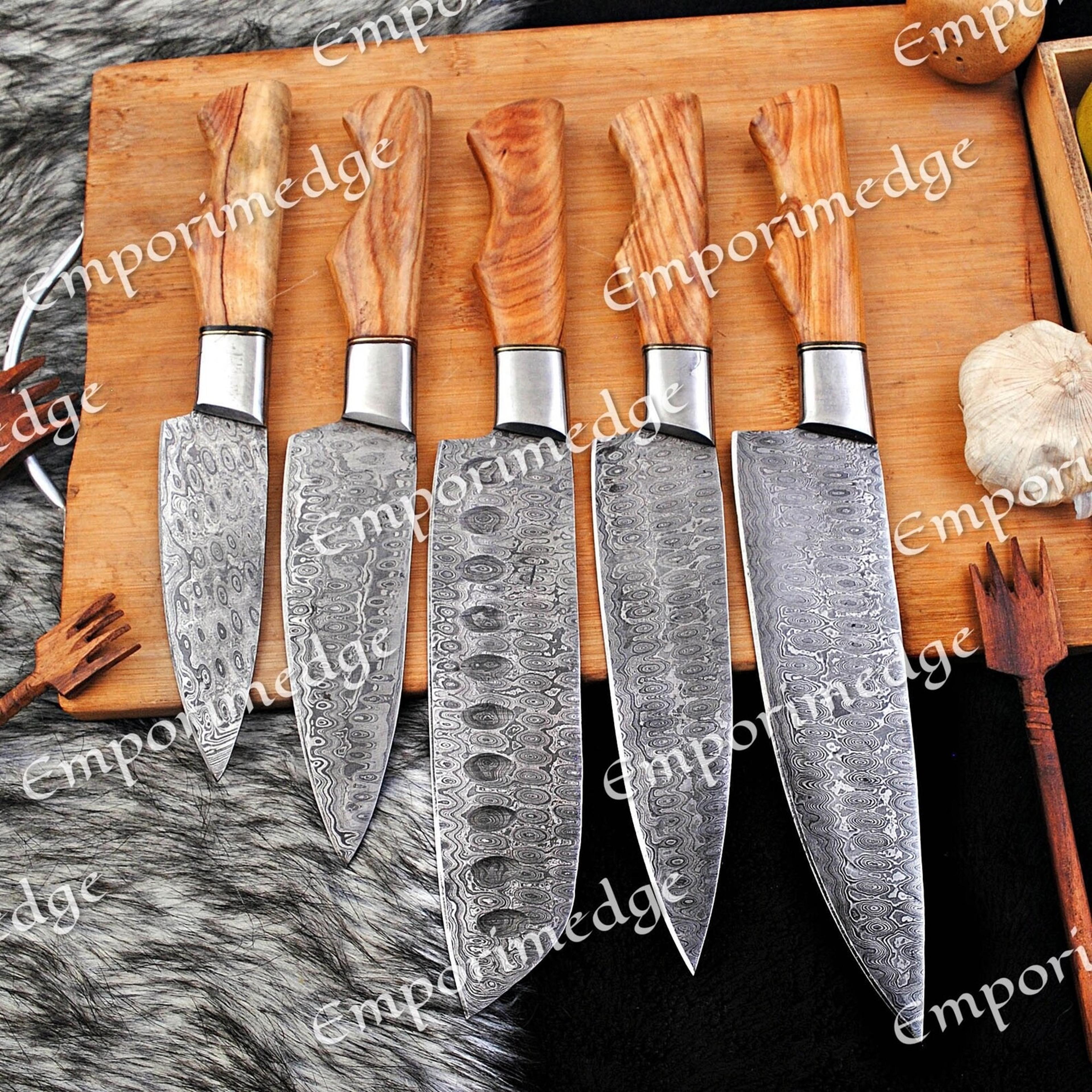 67 layer damascus steel kitchen knife set 5 piece japanese chef knife set forged