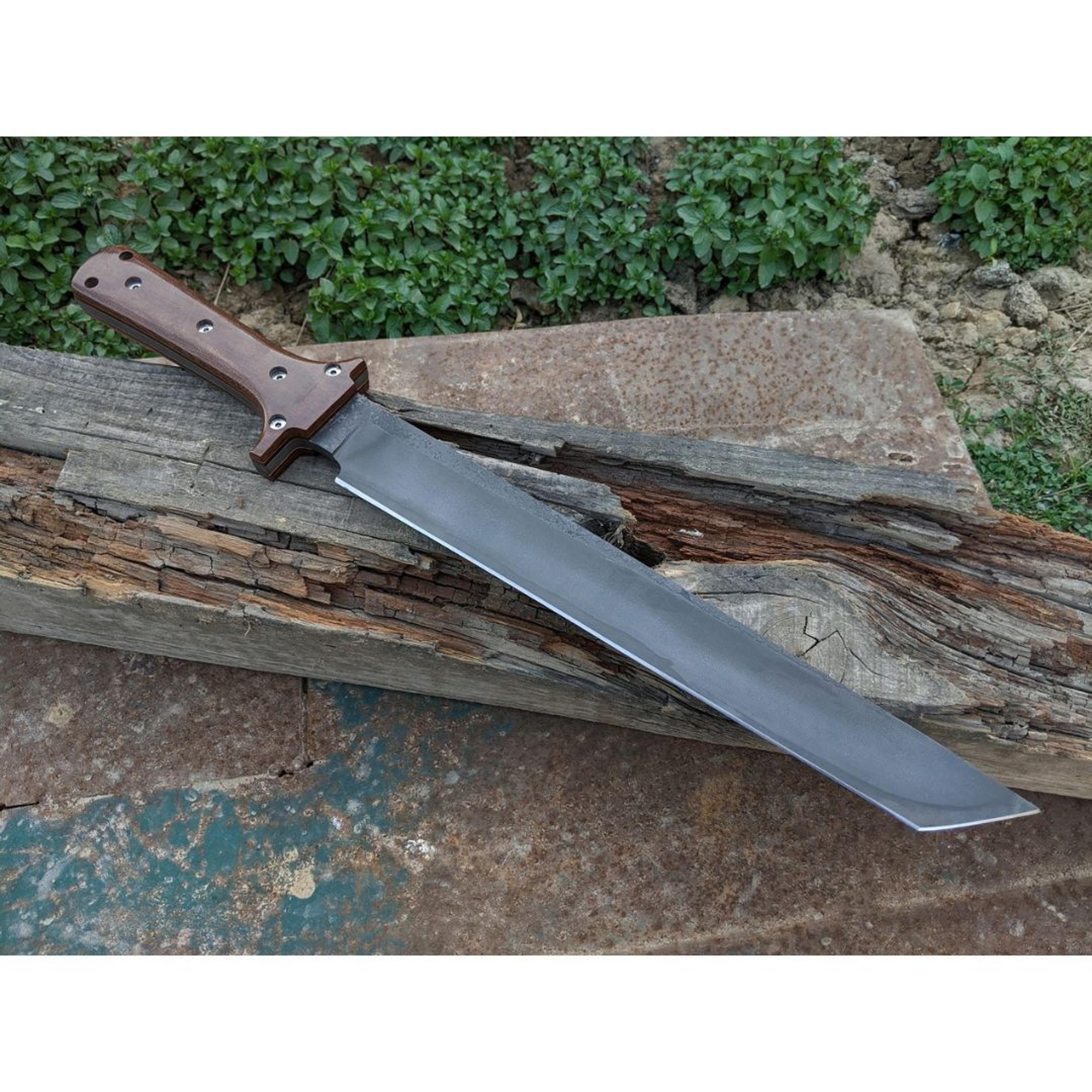 acid washed machete custom handmade machete knife full hunting carbon steel