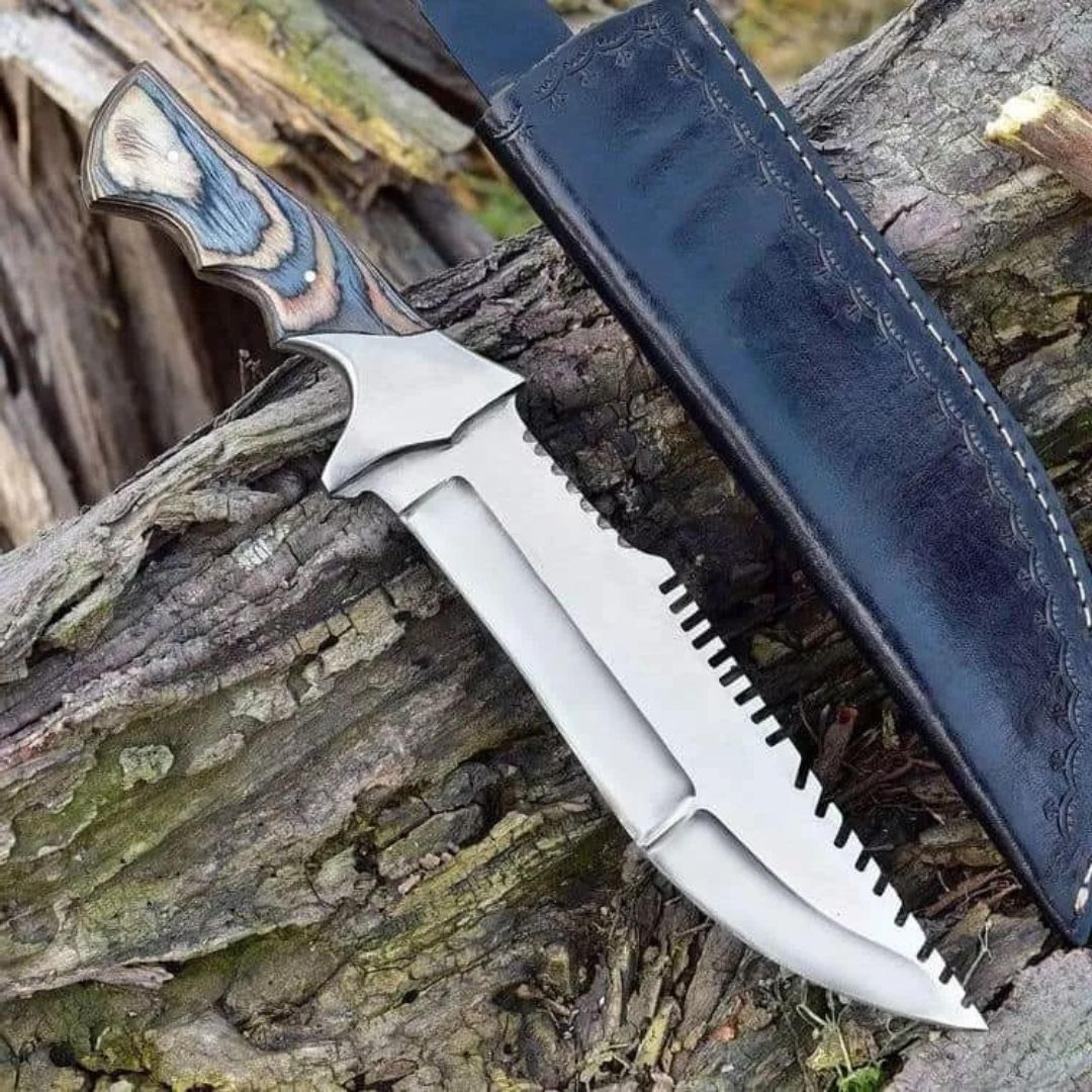 custom handmade hunting knife full tang d2 tool steel tracker type knife camping