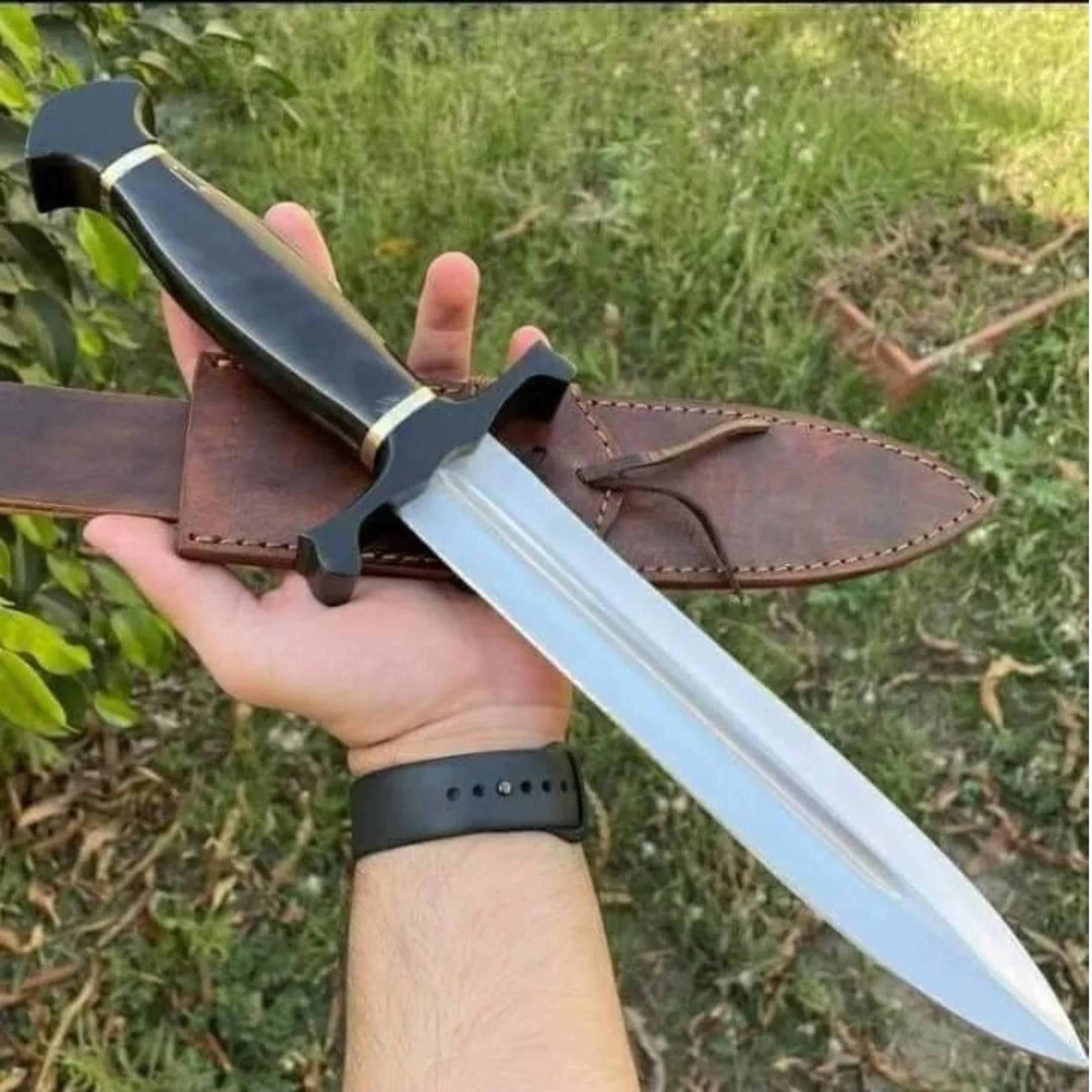 dagger knife custom handmade double edge knife d2 tool steel survival bowie knif