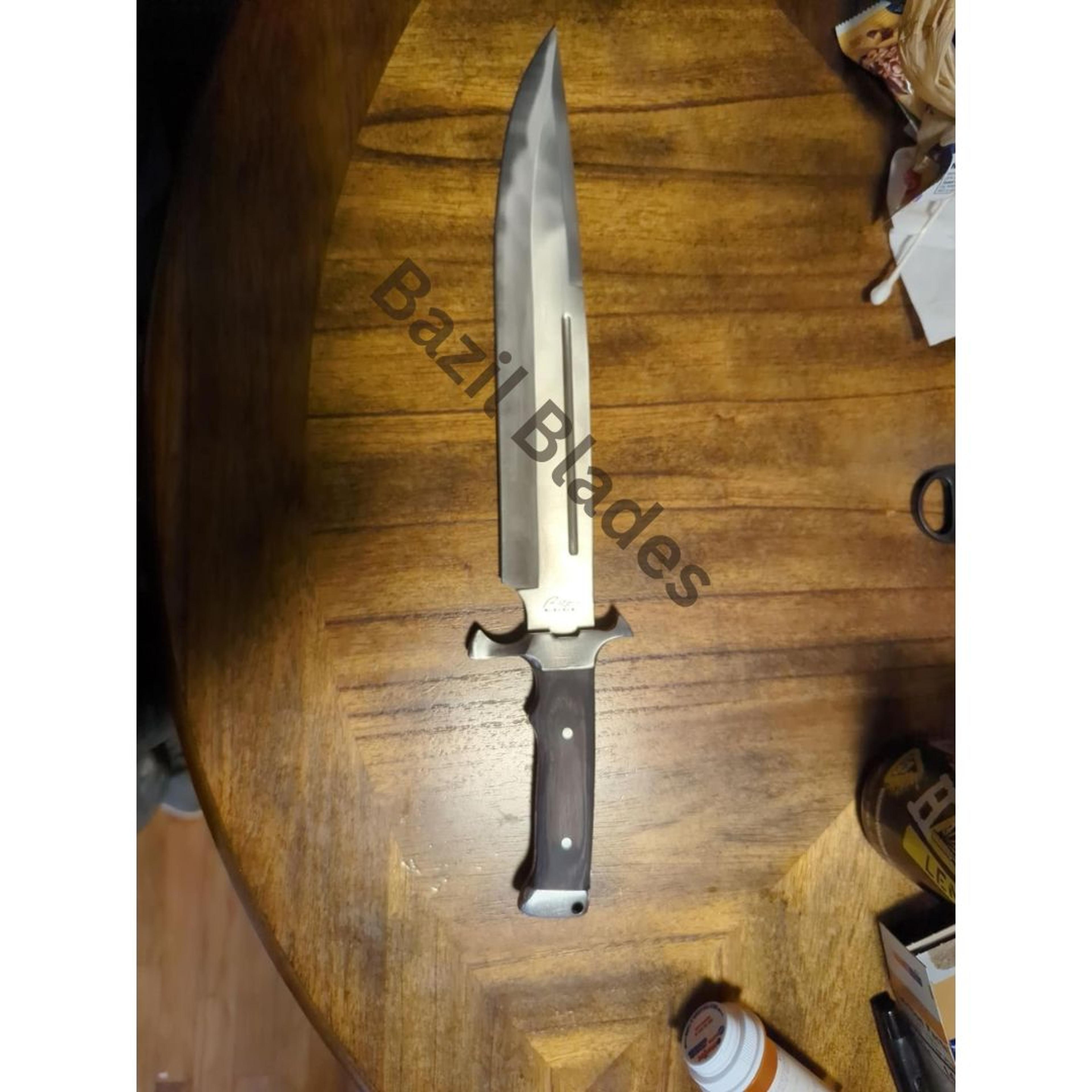 fixed blade custom handmade bowie knife full tang carbon steel survival bowie