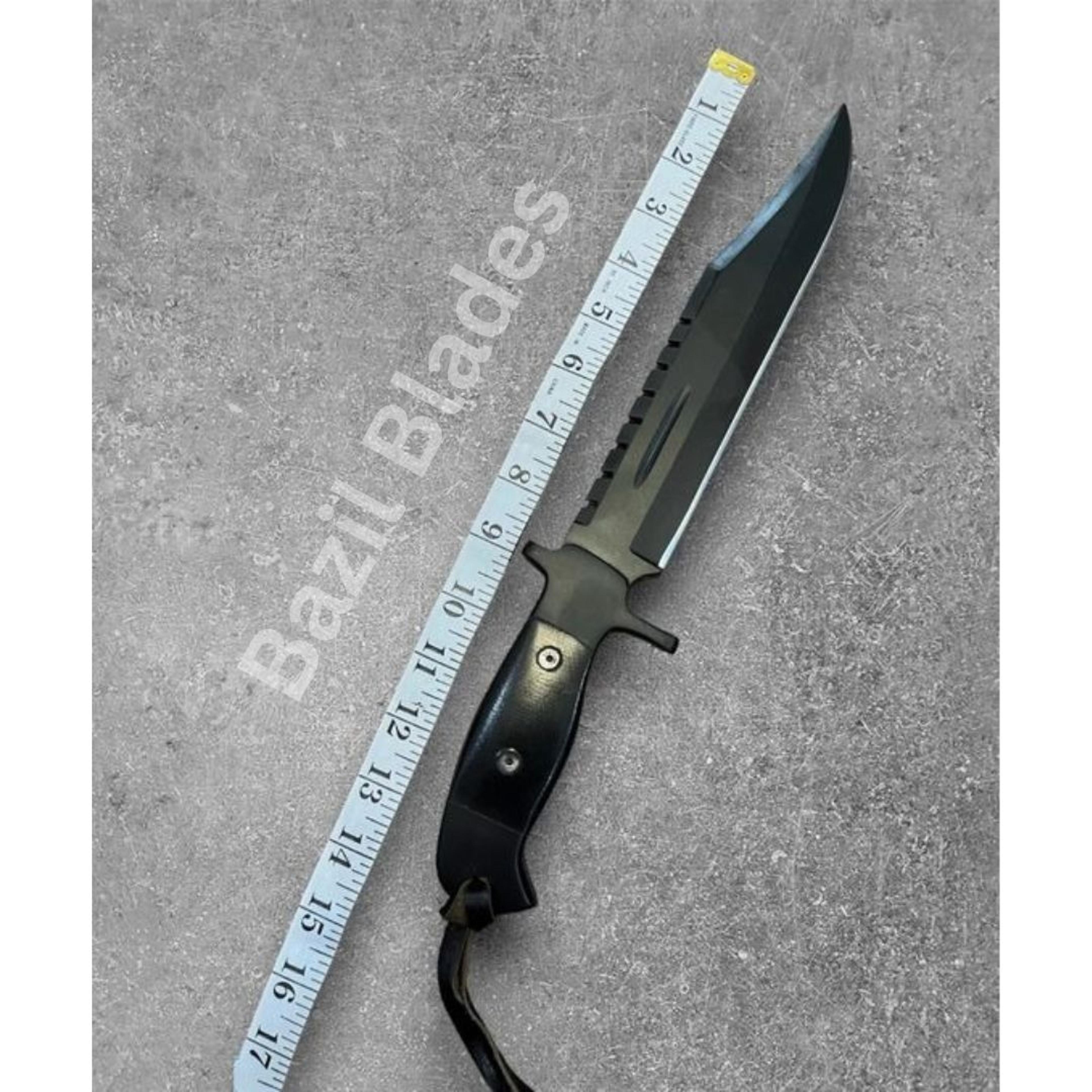 full tang hunting knife black powder coated knife custom handmade survival knife