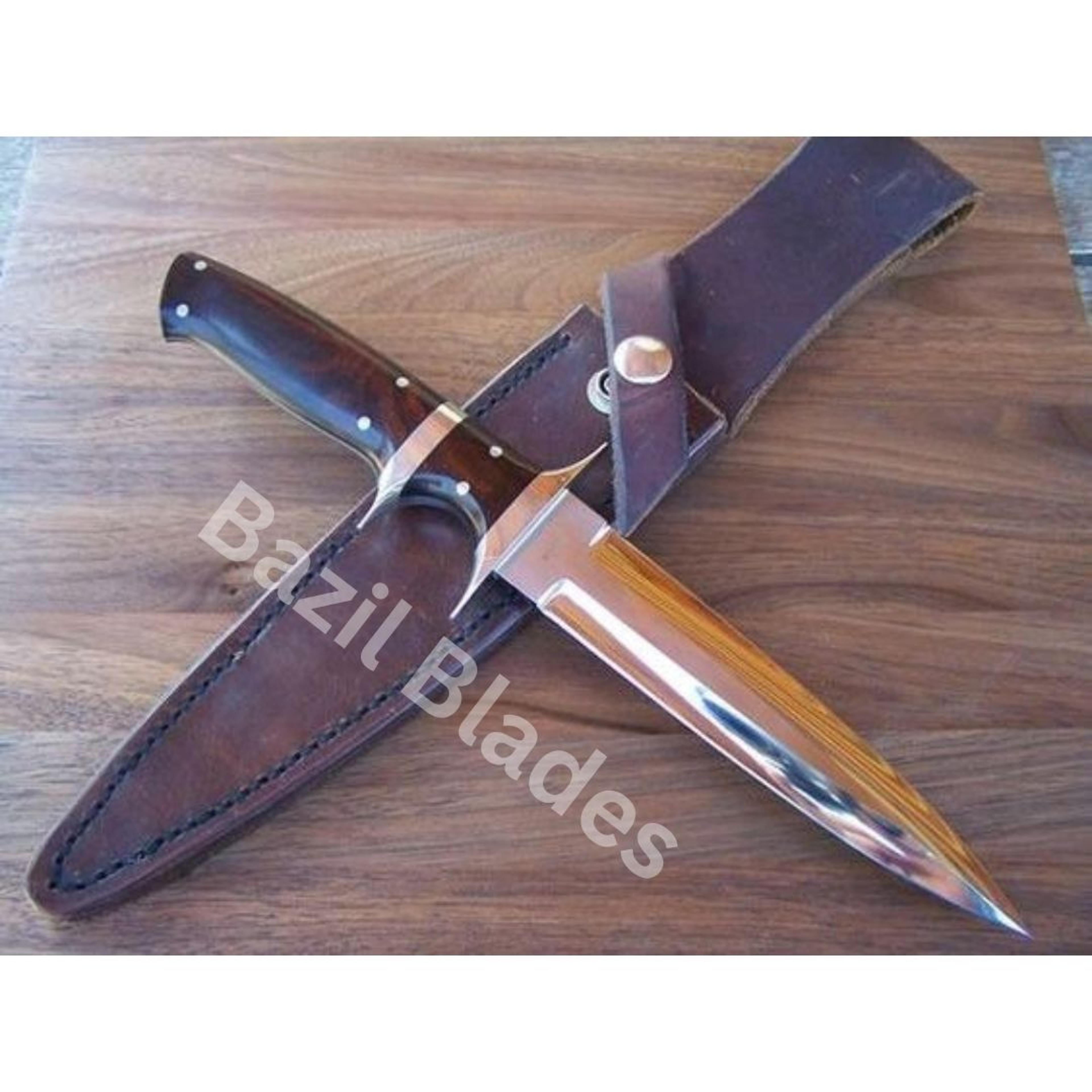 custom handmade hunting knife full tang double edge knife survival outdoor knife