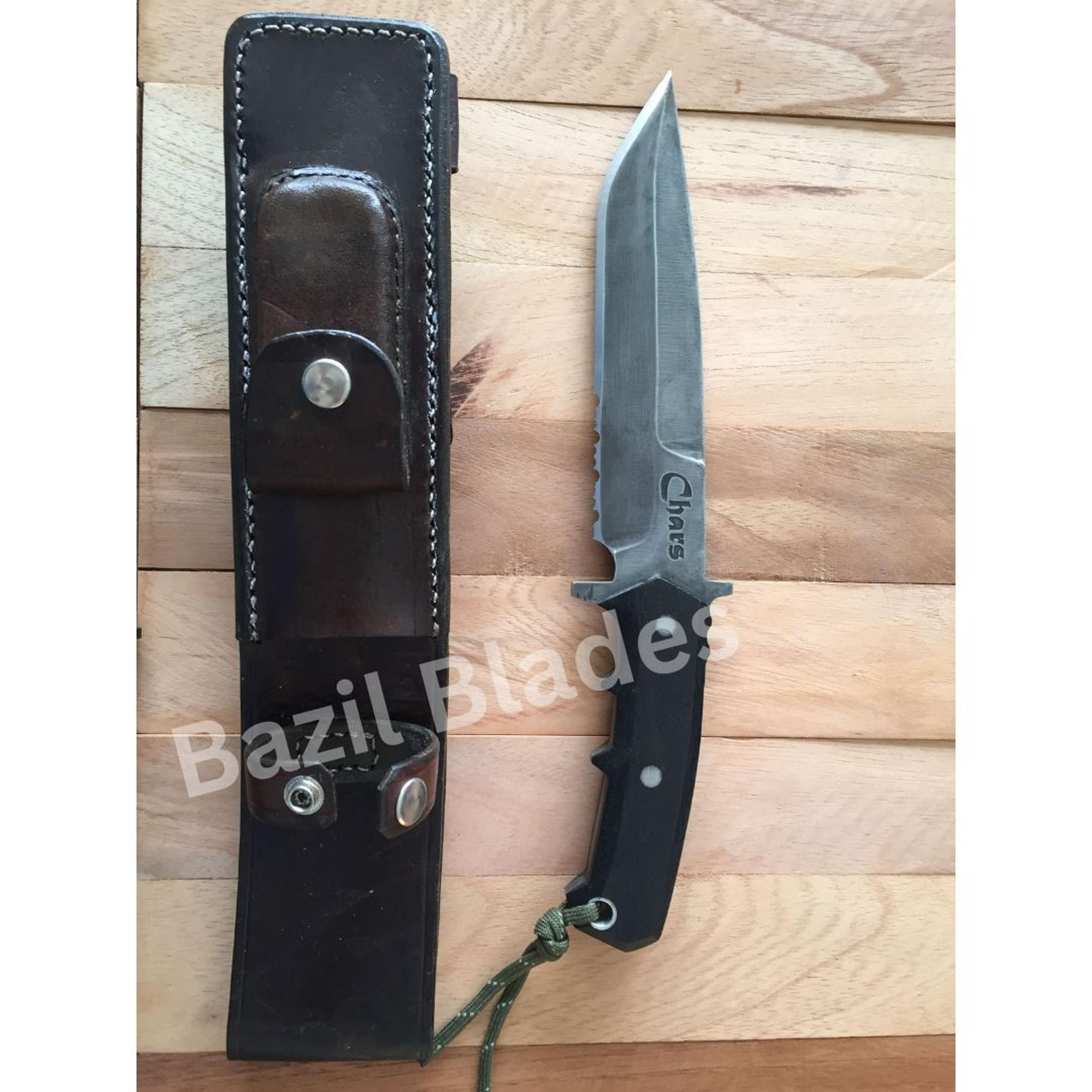 serrated edge knife custom handmade hunting knife full tang survival outdoor