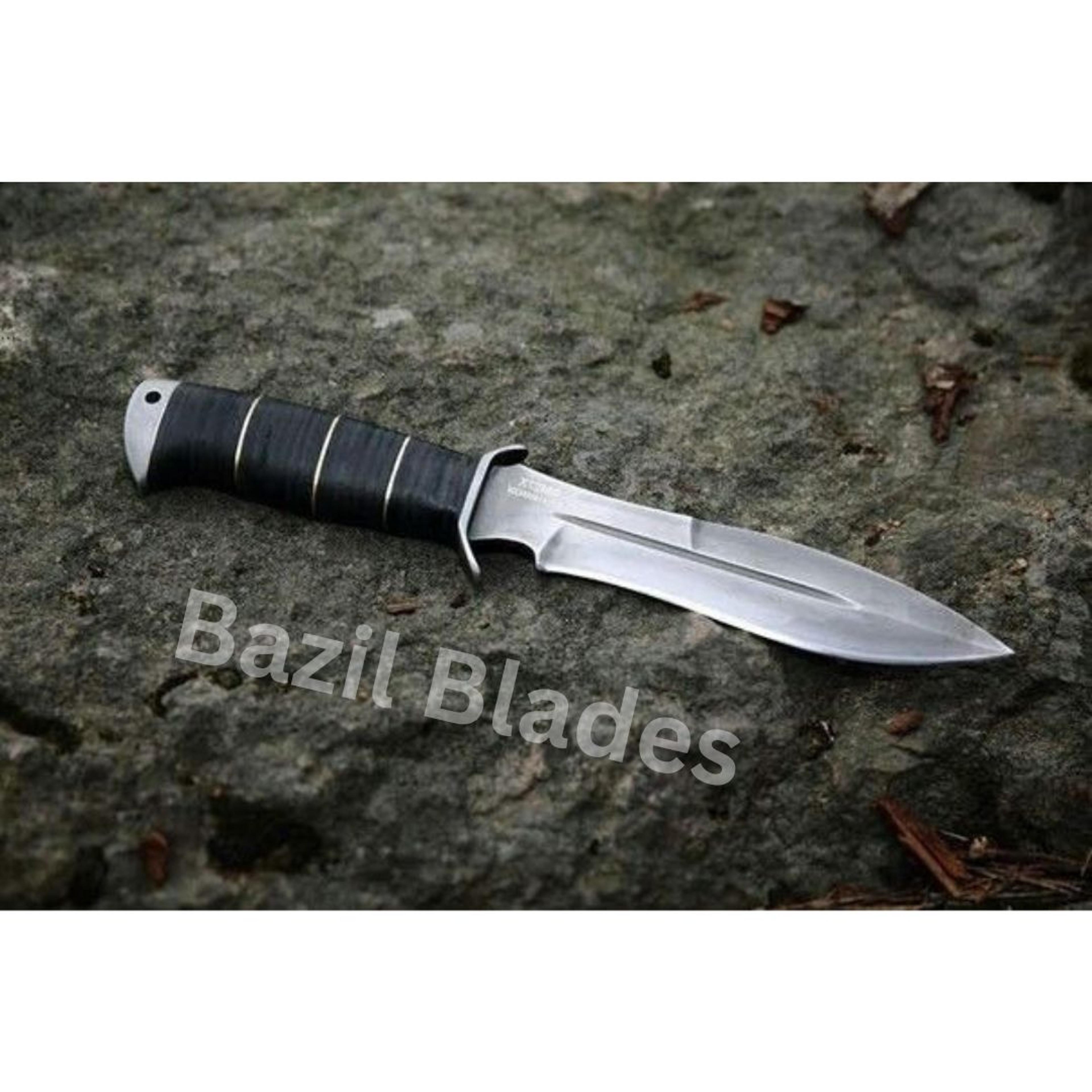 leather bowie knife custom handmade survival bowie camping bowie knife outdoor
