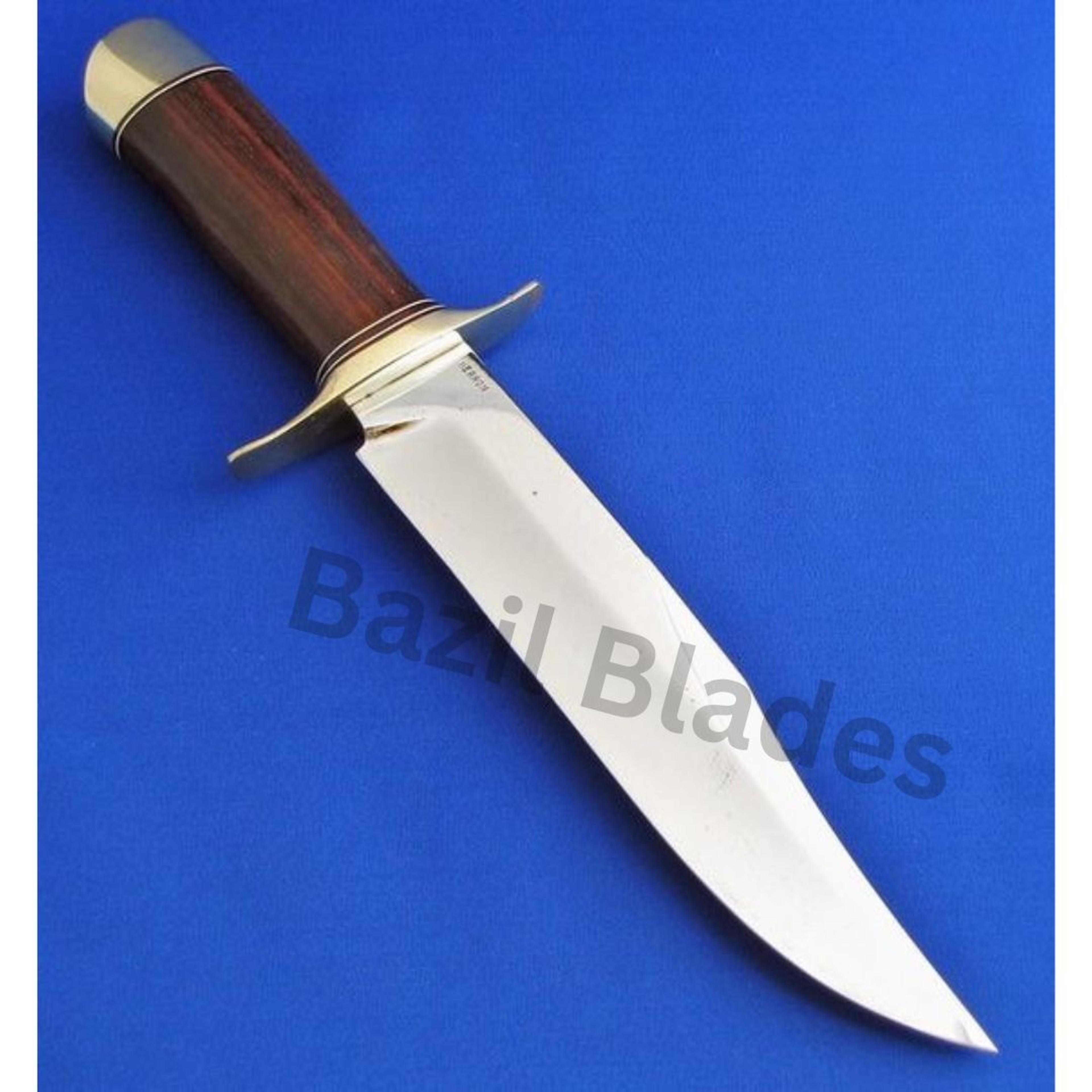 leather handle bowie knife custom handmade rat tail bowie survival hunting knife