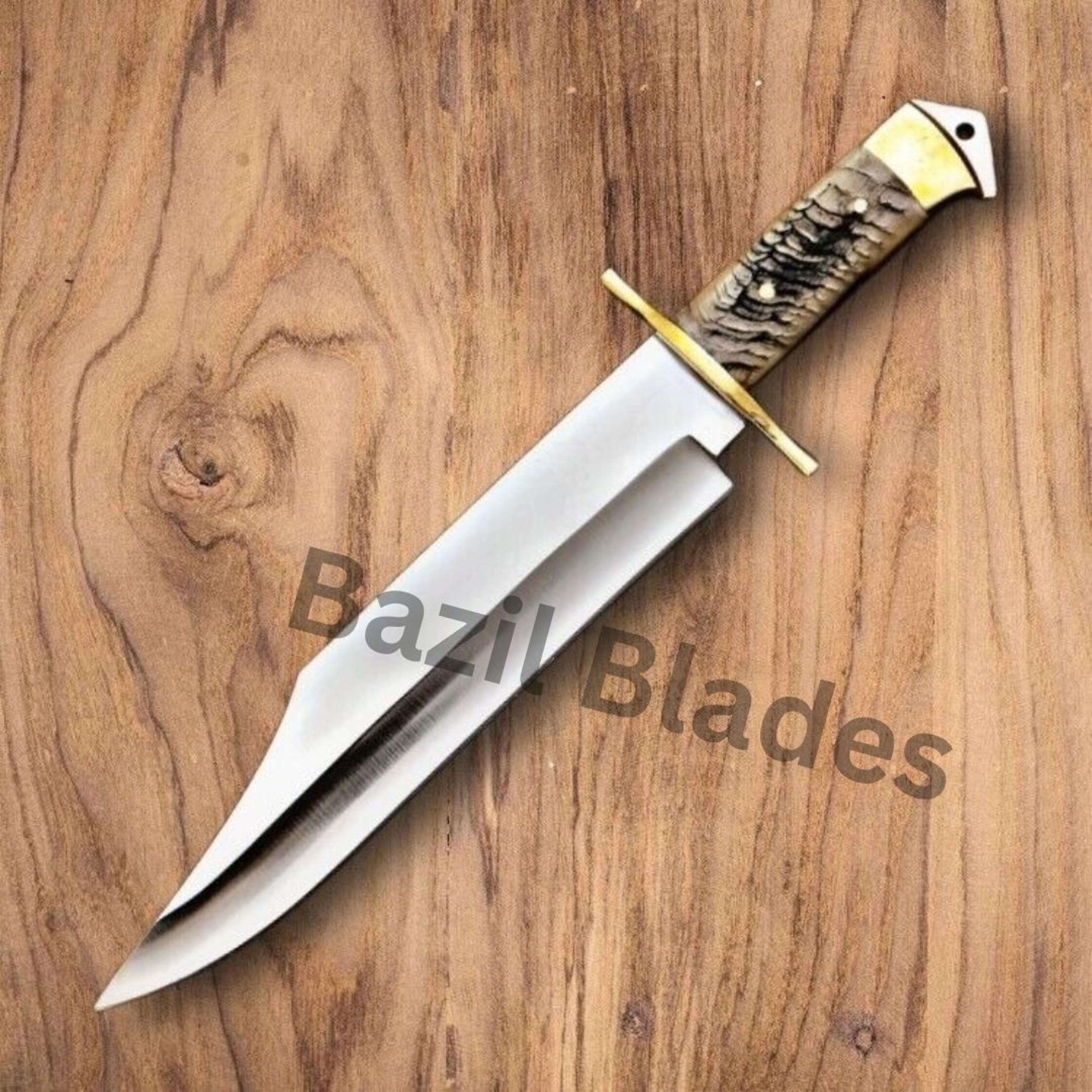hunting bowie knife custom handmade full tang bowie survival knife d2 tool steel