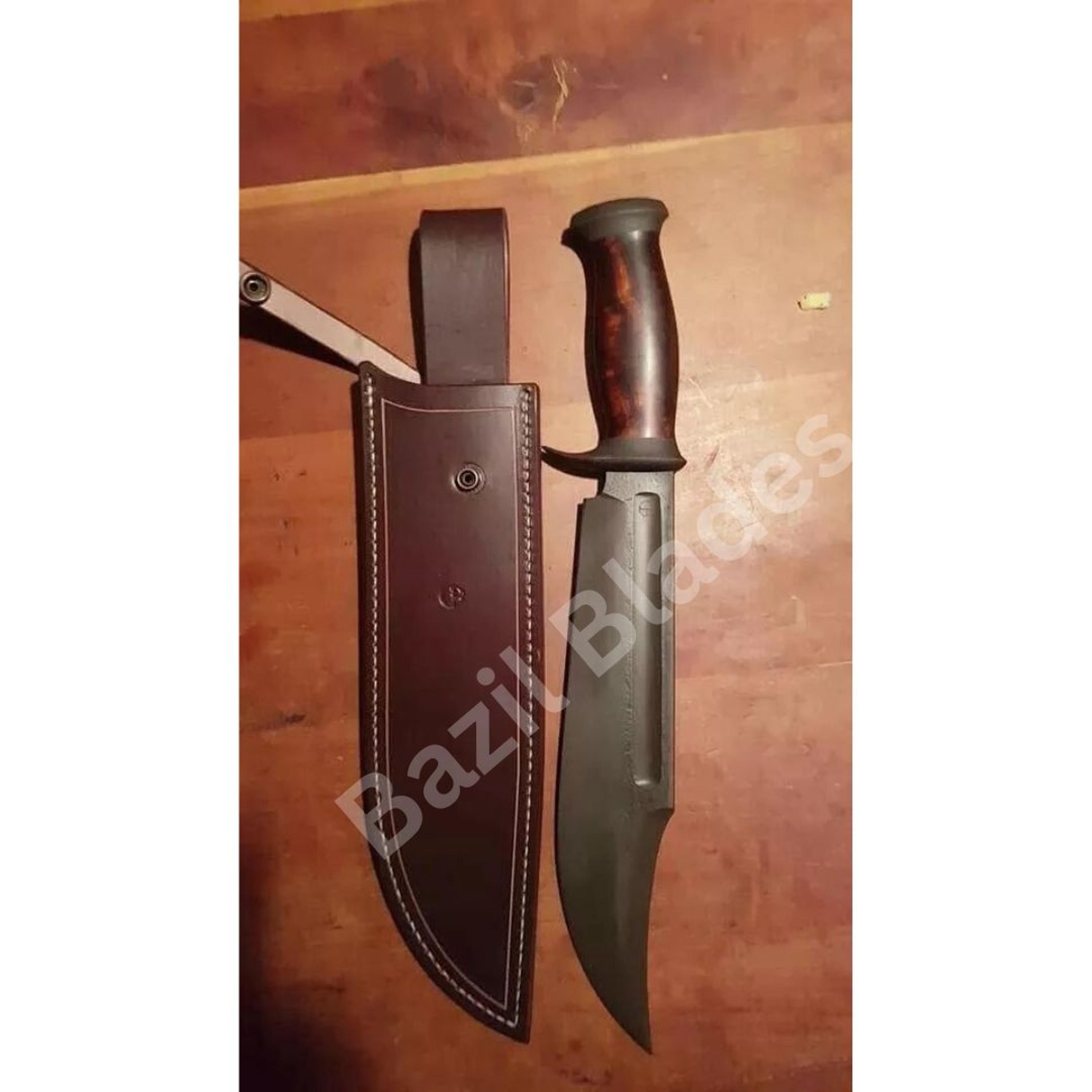 1095 high carbon steel bowie knife custom handmade rat tail bowie survival camp
