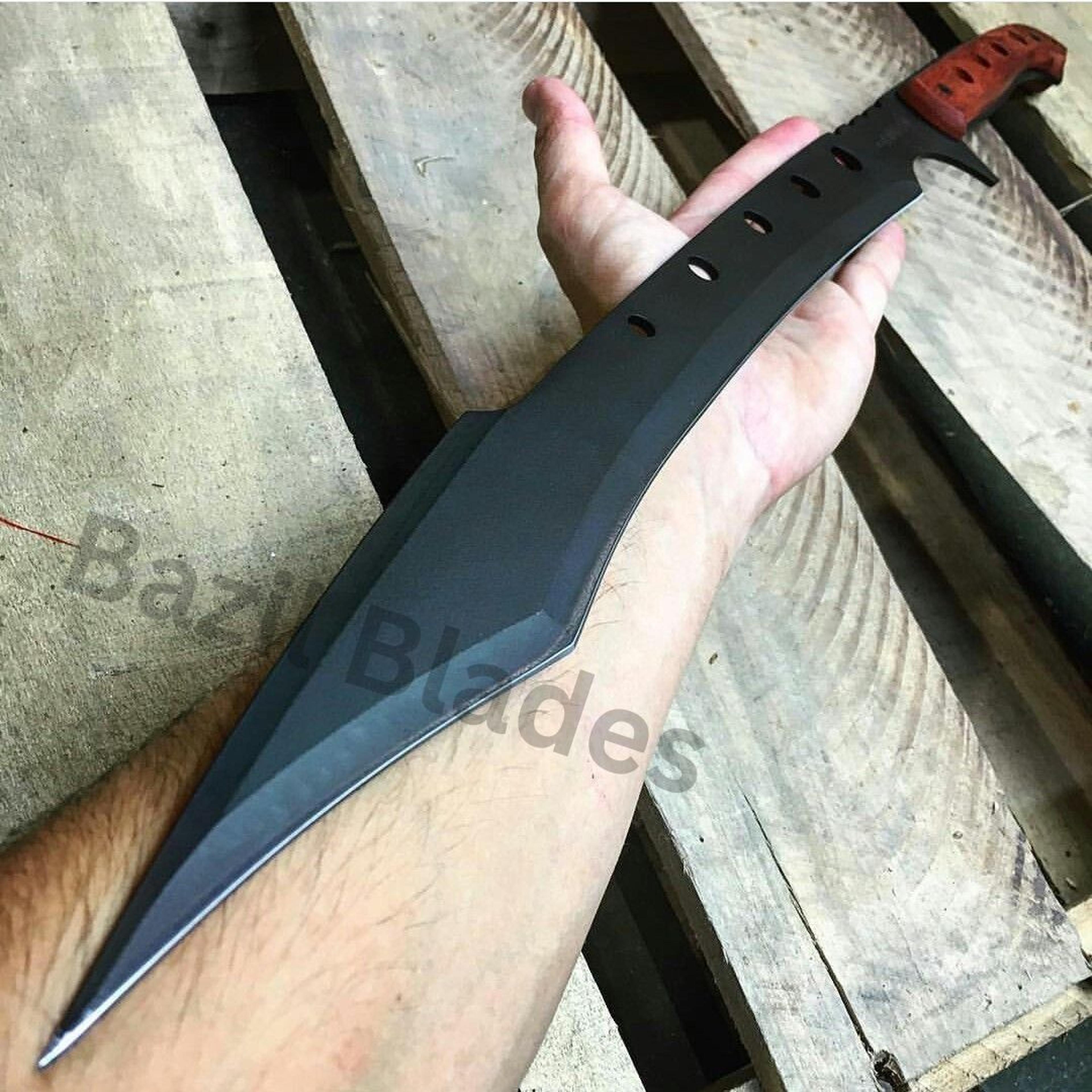 large custom handmade bowie knife full tang black machete survival knife outdoor