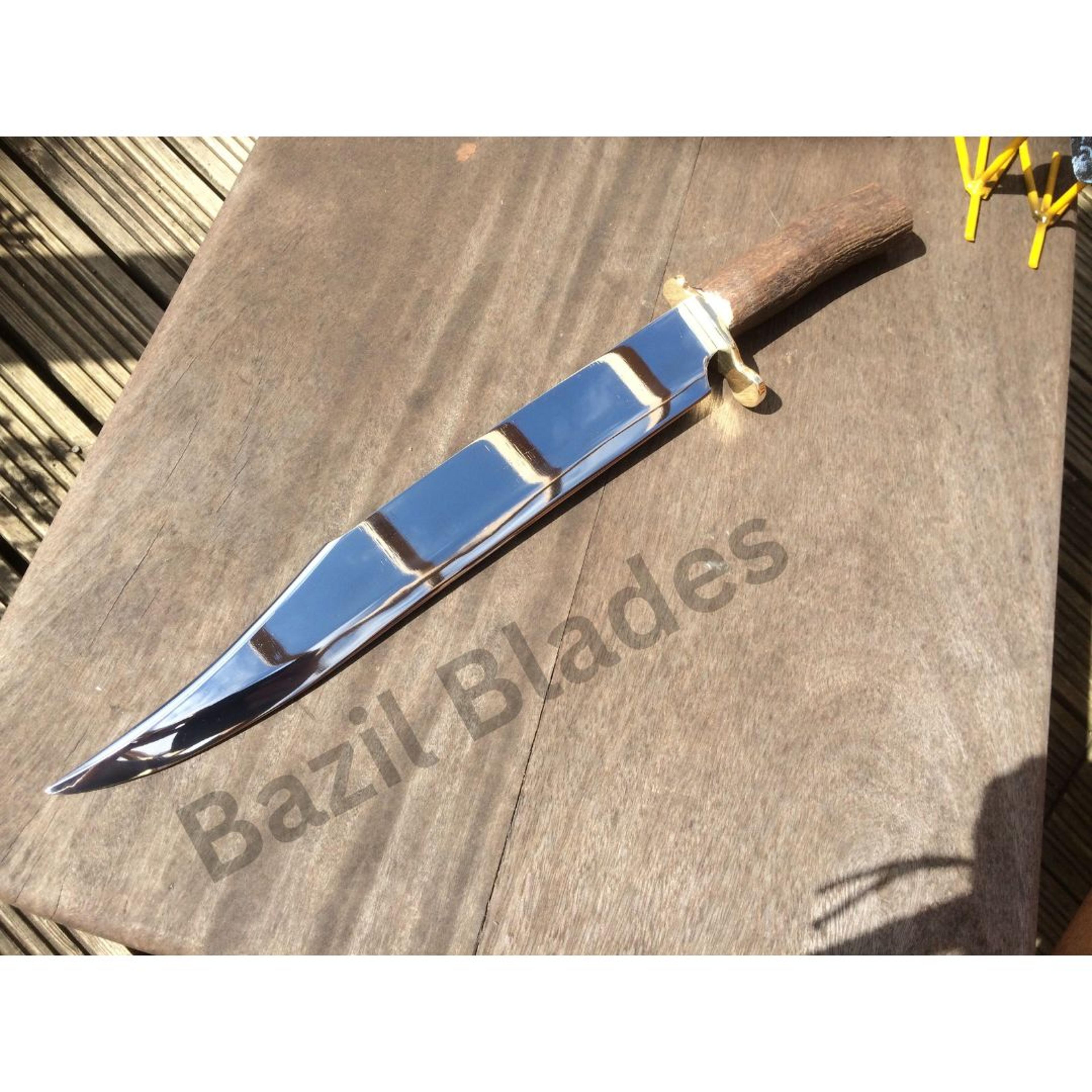 alamo musso bowie knife stag antler bowie hunting d2 steel blade camping outdoor