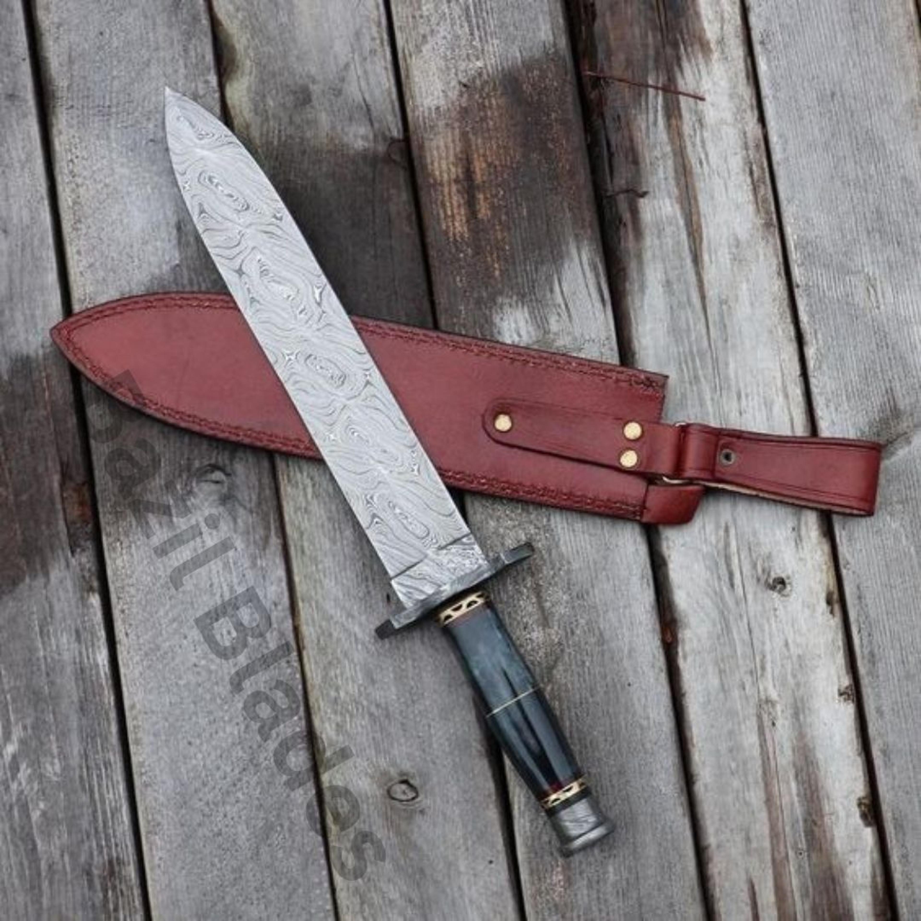 custom handmade damascus steel dagger knife double edge survival bowie hunting