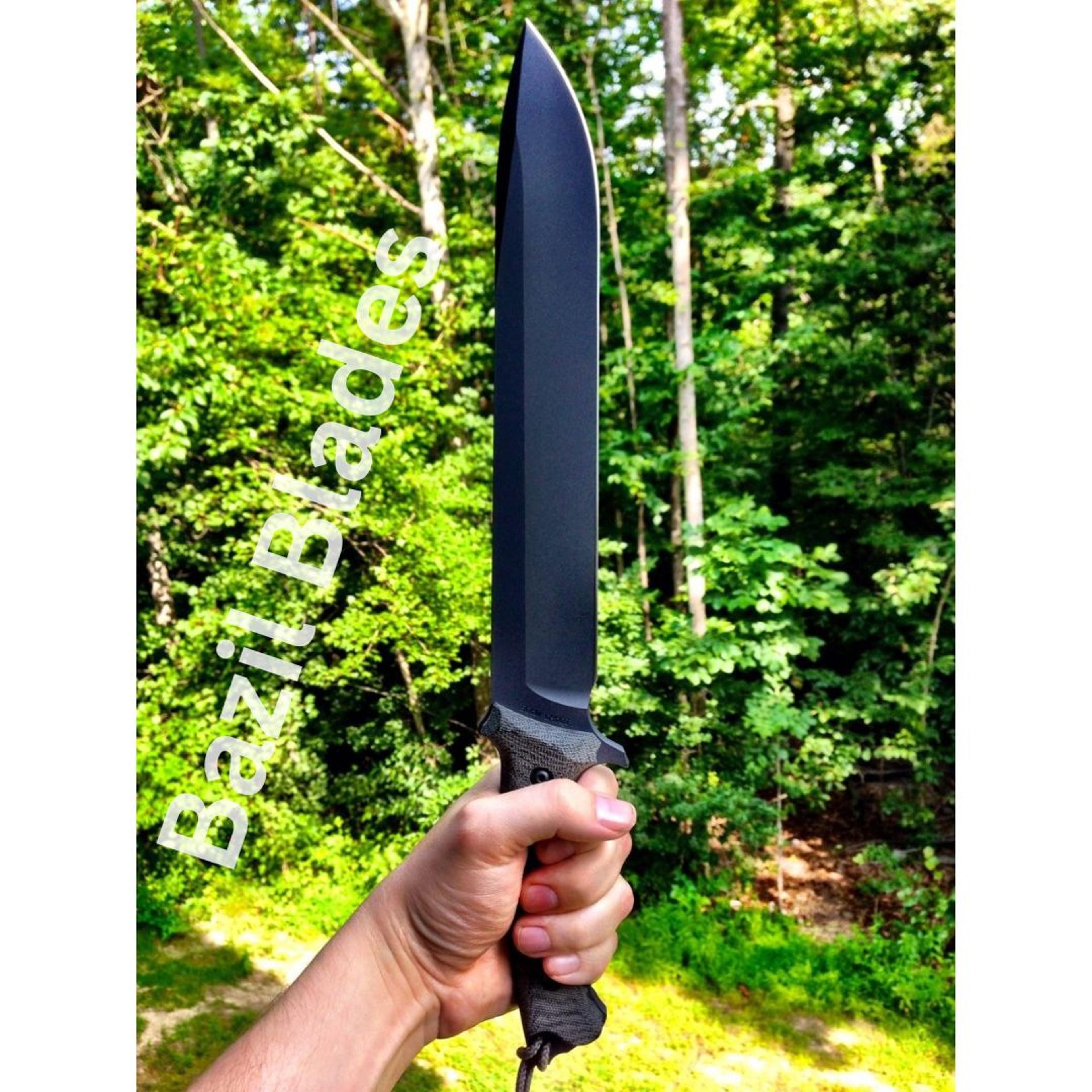 hunting machete knife handmade full tang carbon steel survival outdoor knife