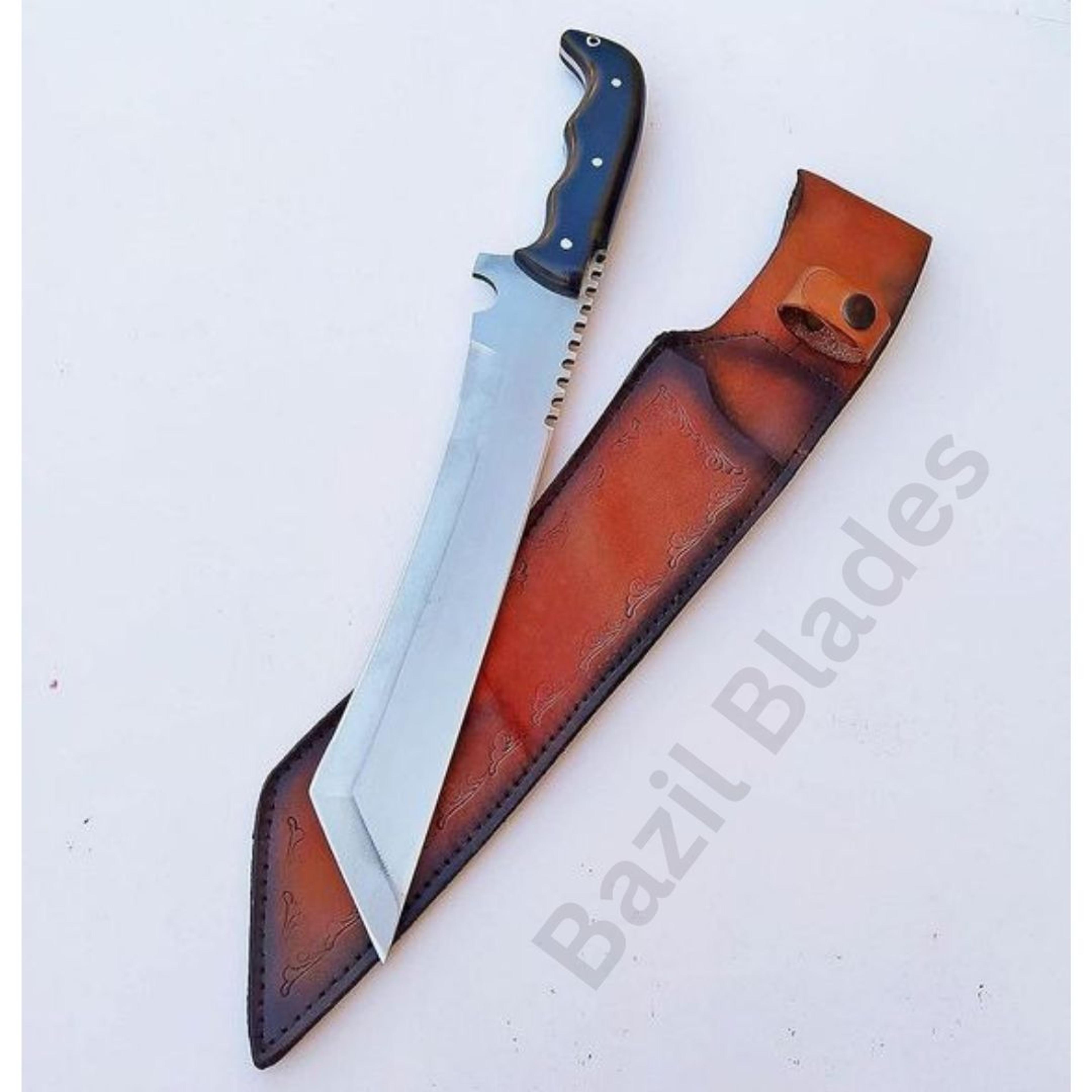 custom handmade hunting machete knife full tang d2 steel survival outdoor knife