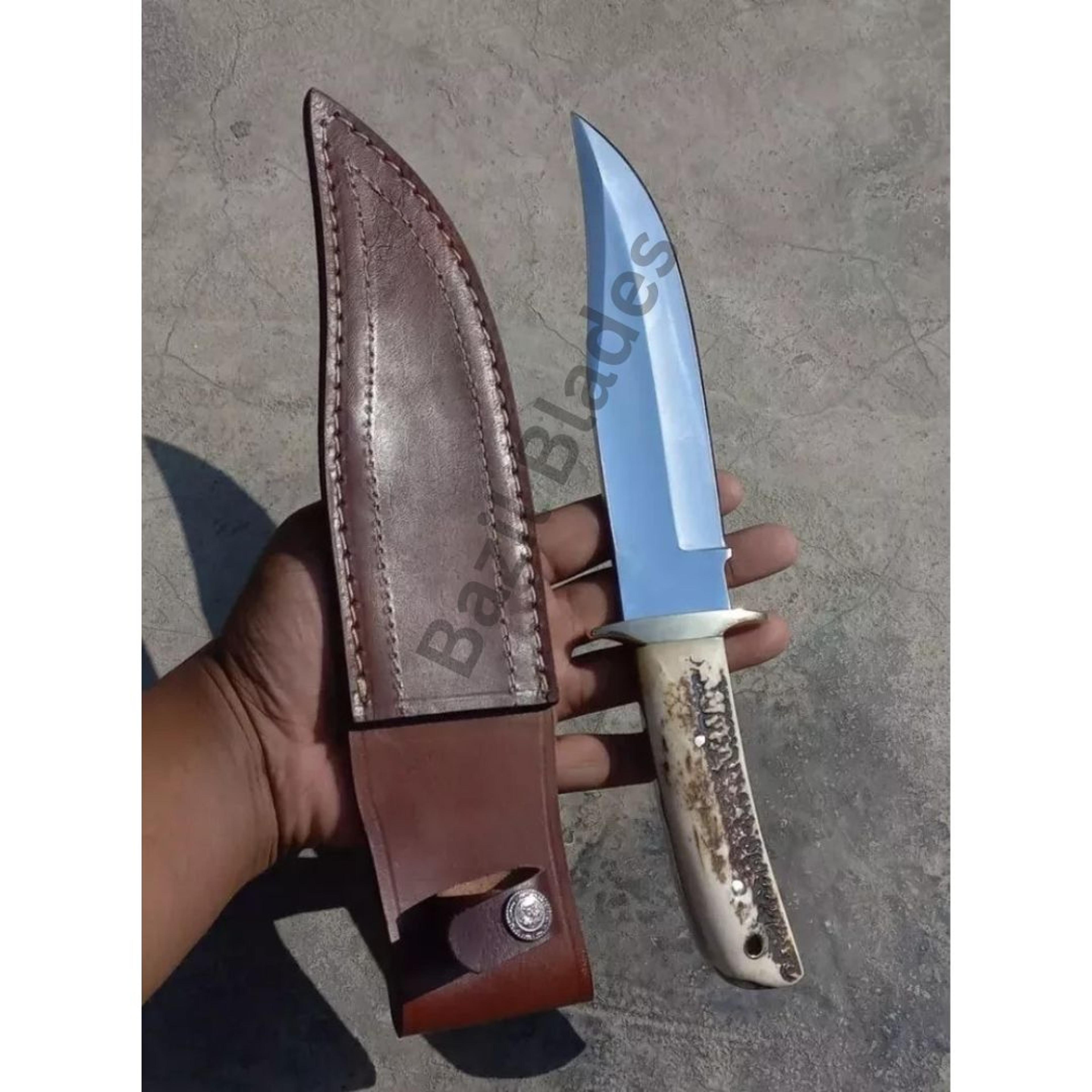 full tang knife handmade custom knife stag antler bowie knife d2 steel hunting
