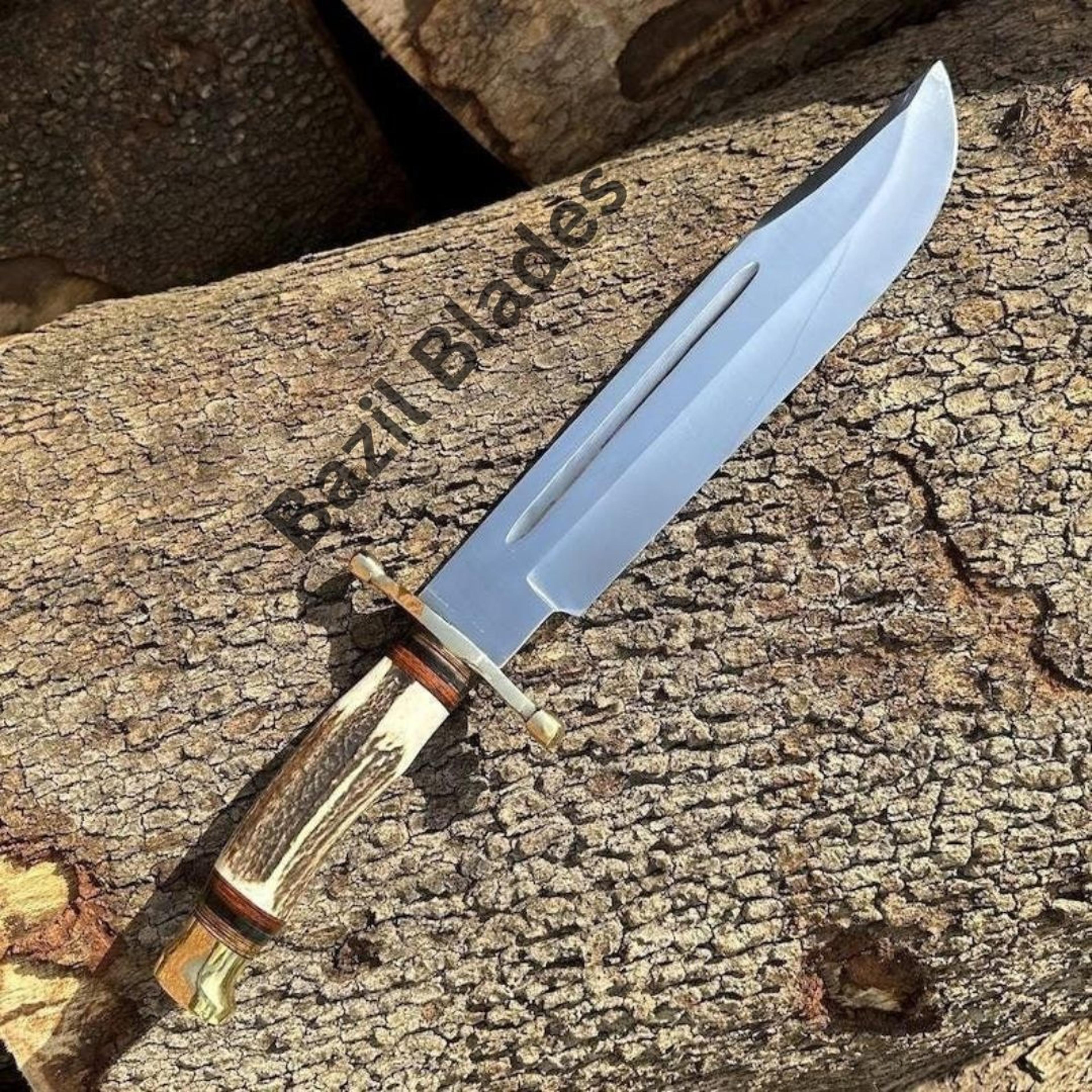 stag antler custom knife d2 steel hunting knife outdoor camping bowie survvial