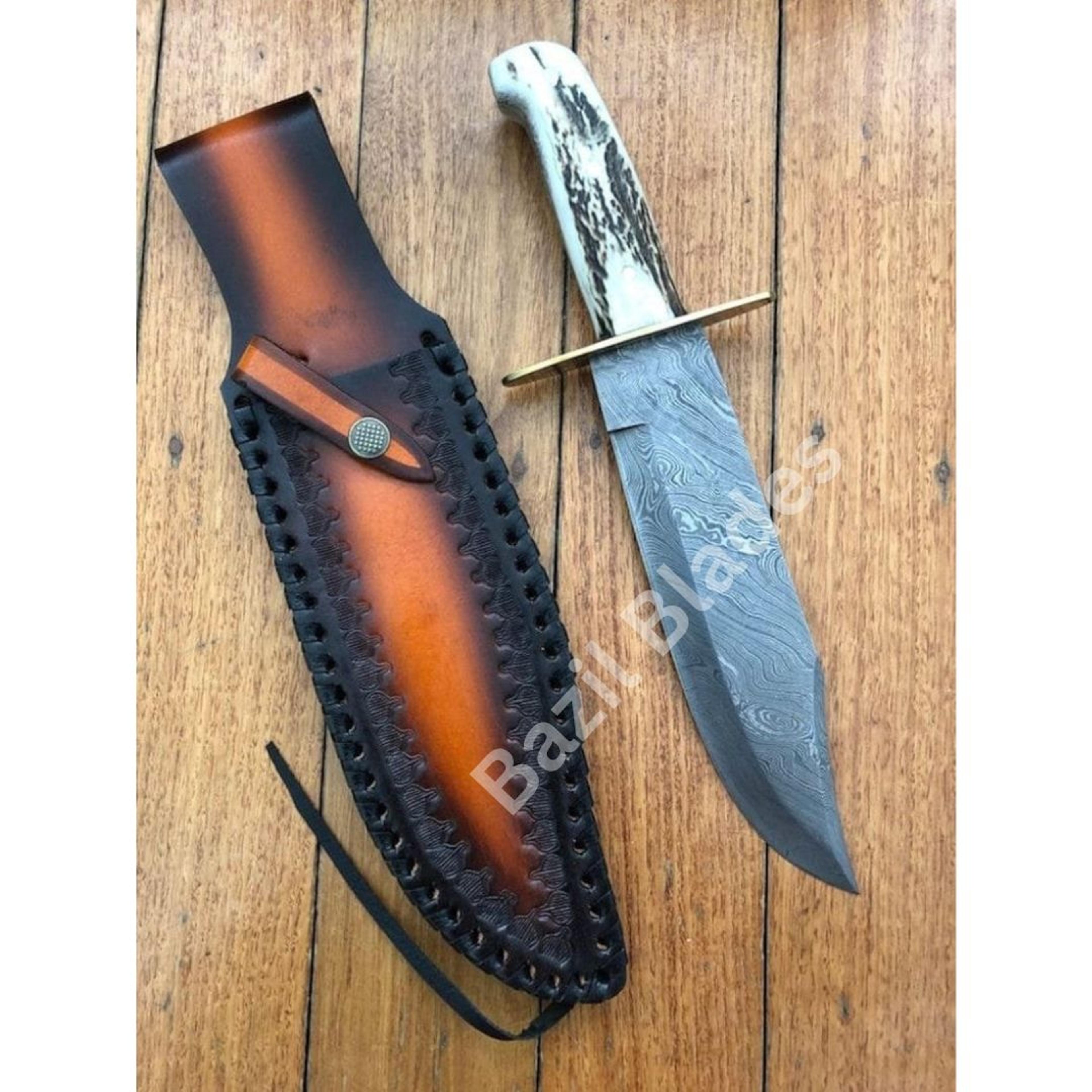 damascus custom knife full tang hunting knife survival outdoor bowie knife gift