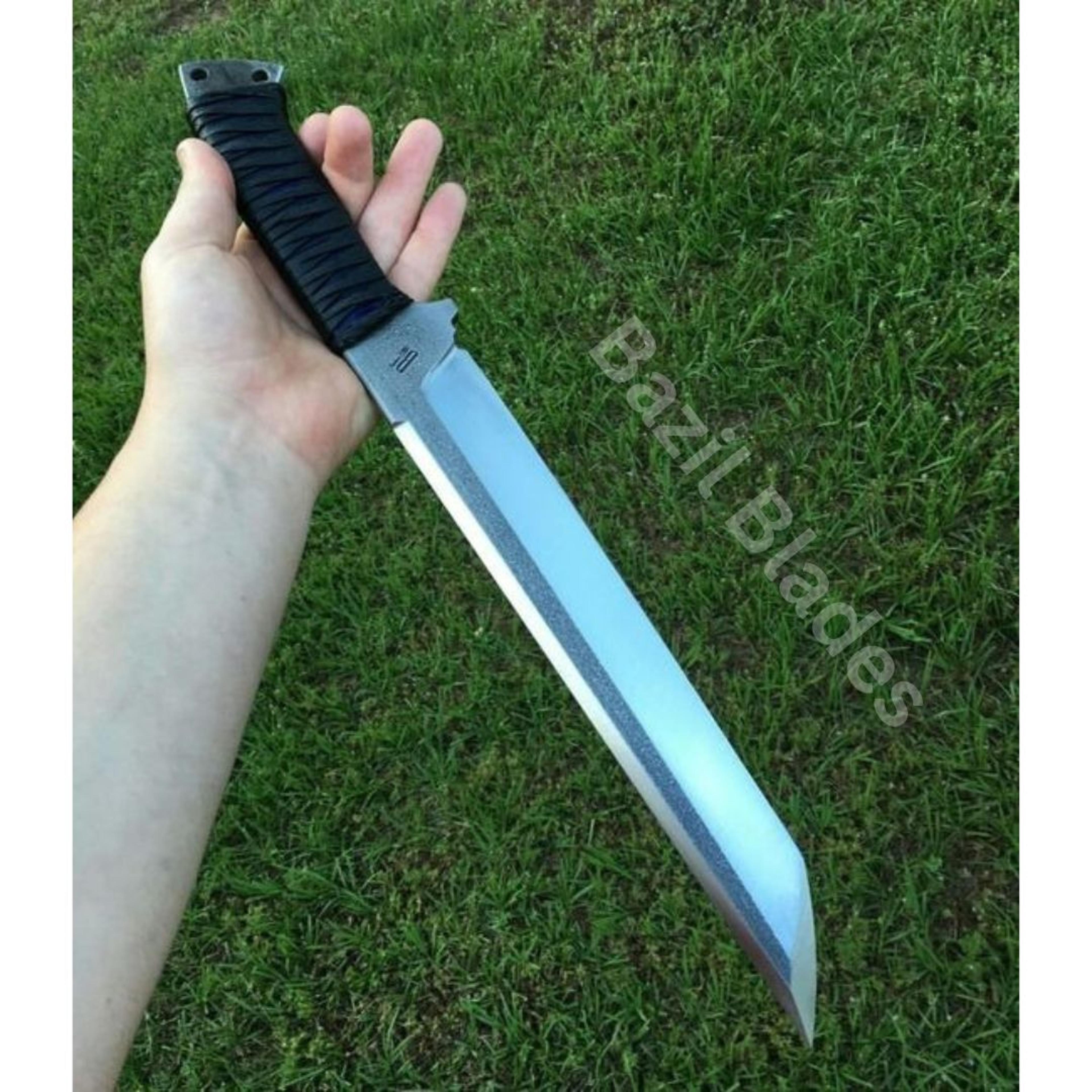full tang custom knife carbon steel camping knife leather handle survival outdoo