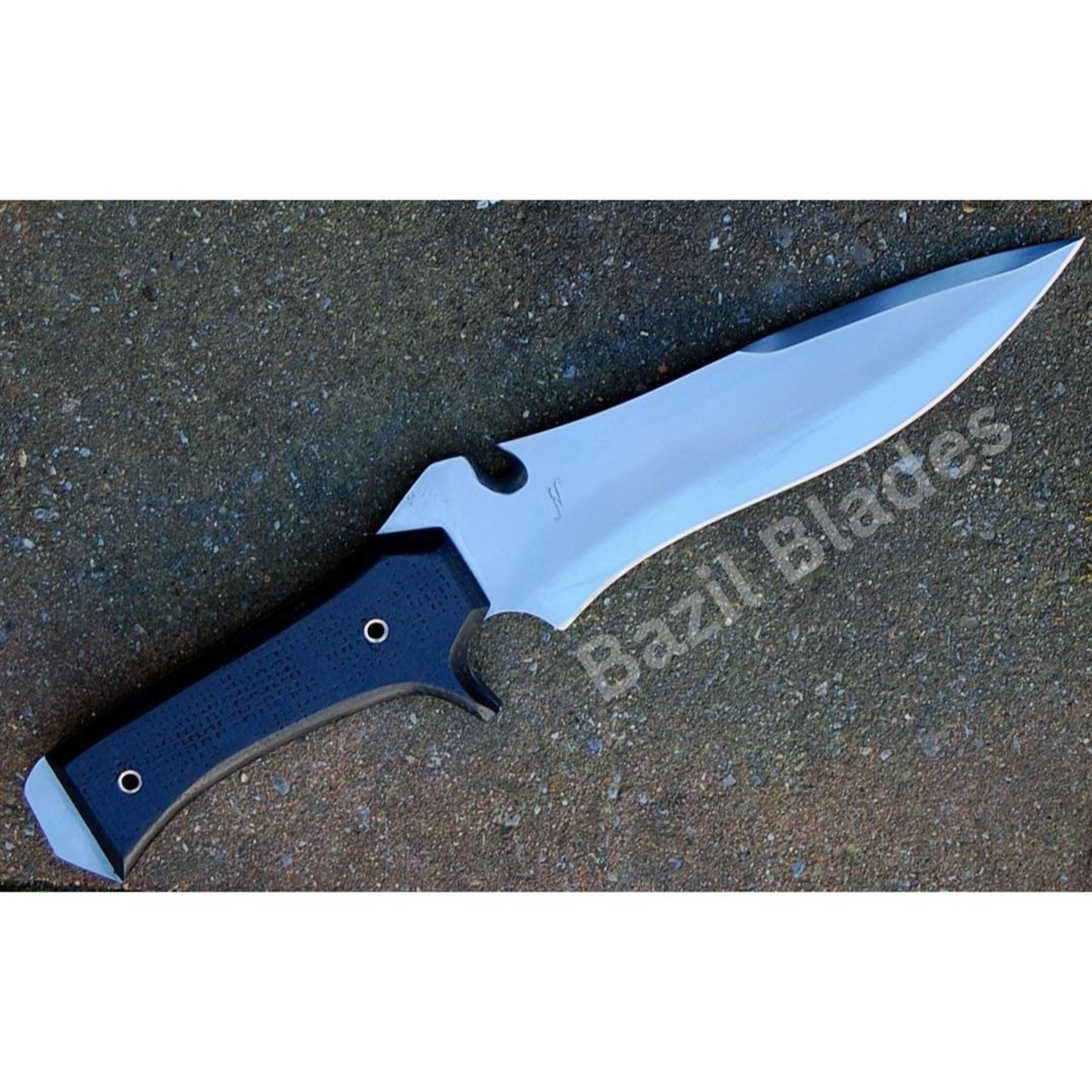 full tang custom knife bowie d2 steel hunting knife survival outdoor camping