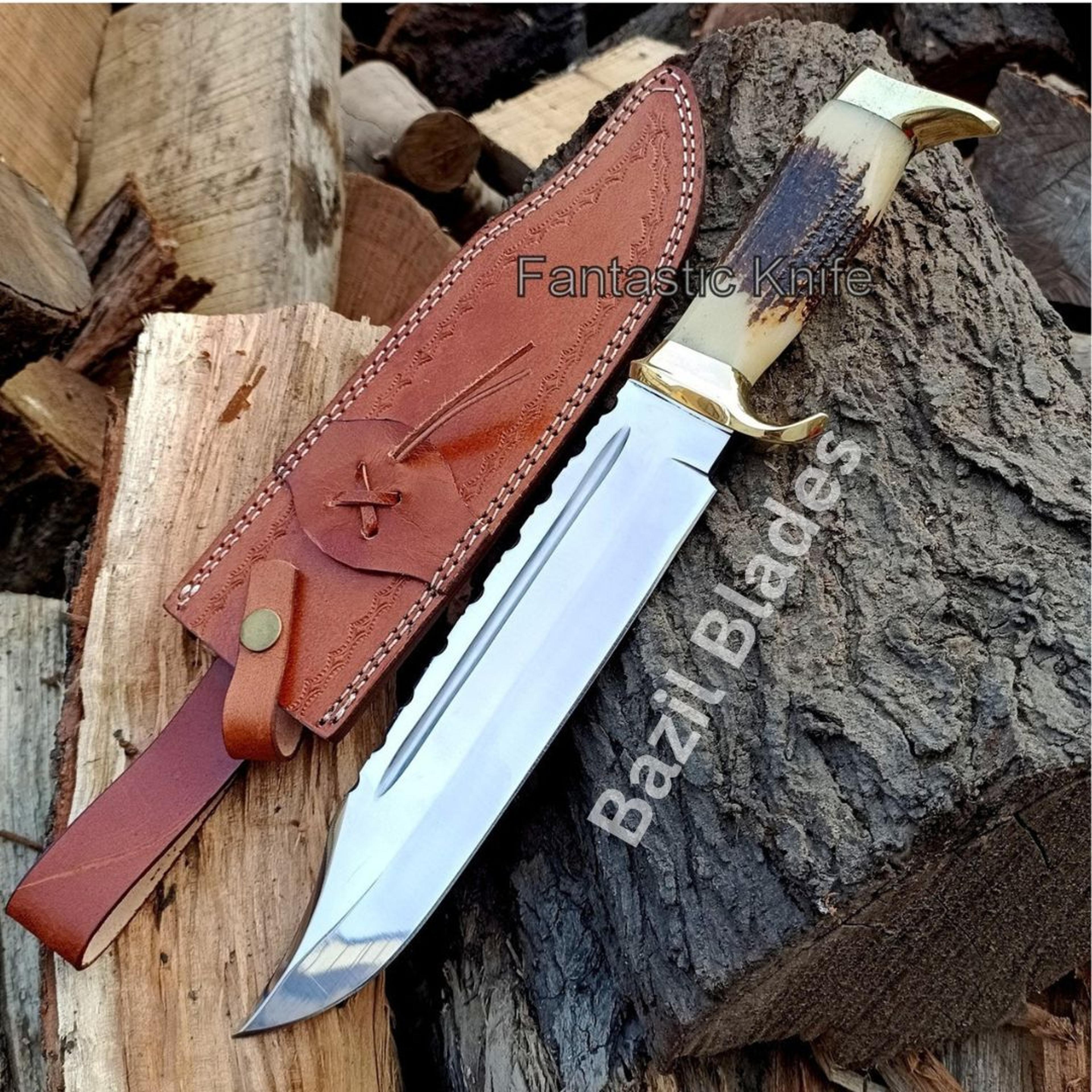 stag handle custom knife d2 steel hunting knife survival outdoor handmade knife