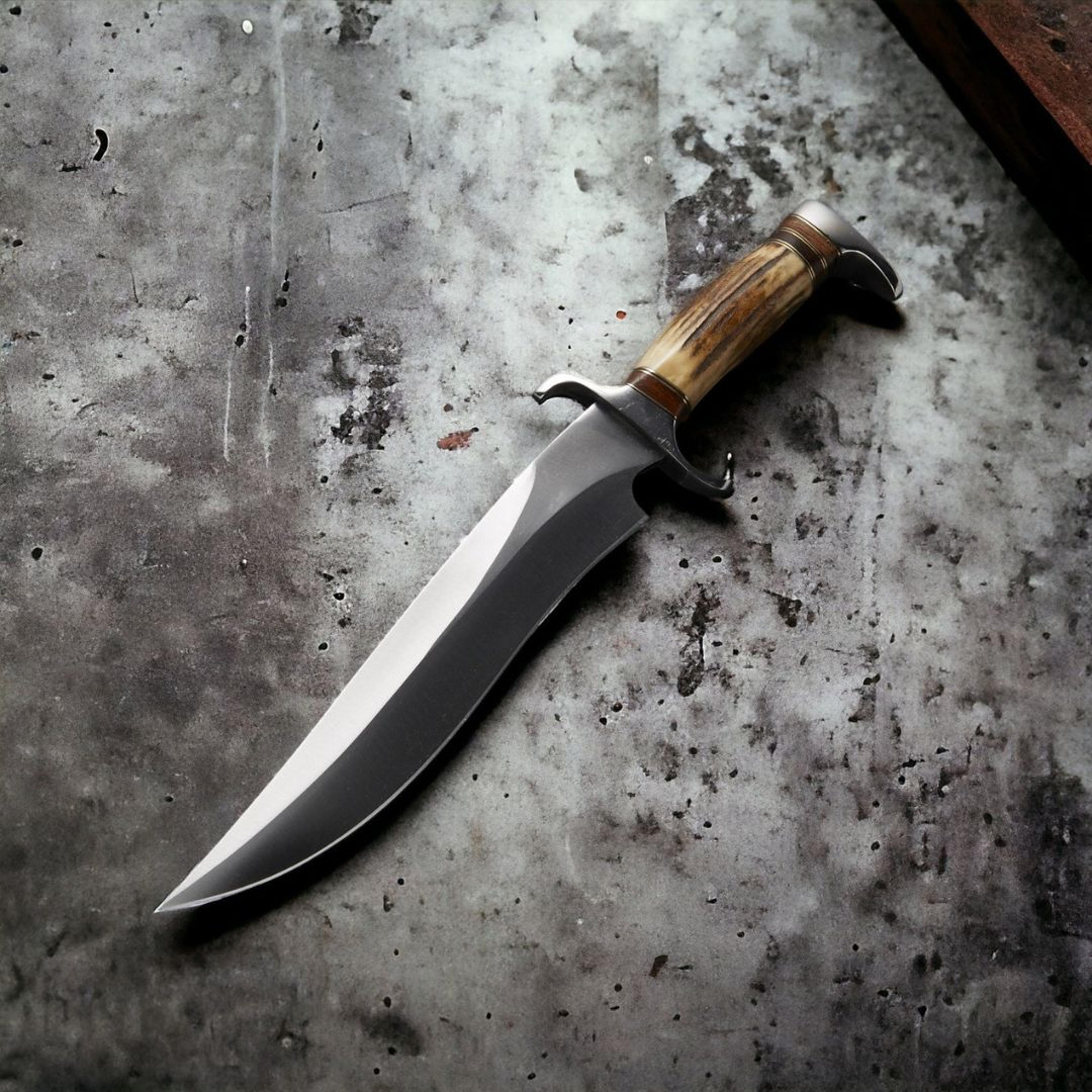 new handmade stag antler custom knife d2 steel hunting bowie survival outdoor