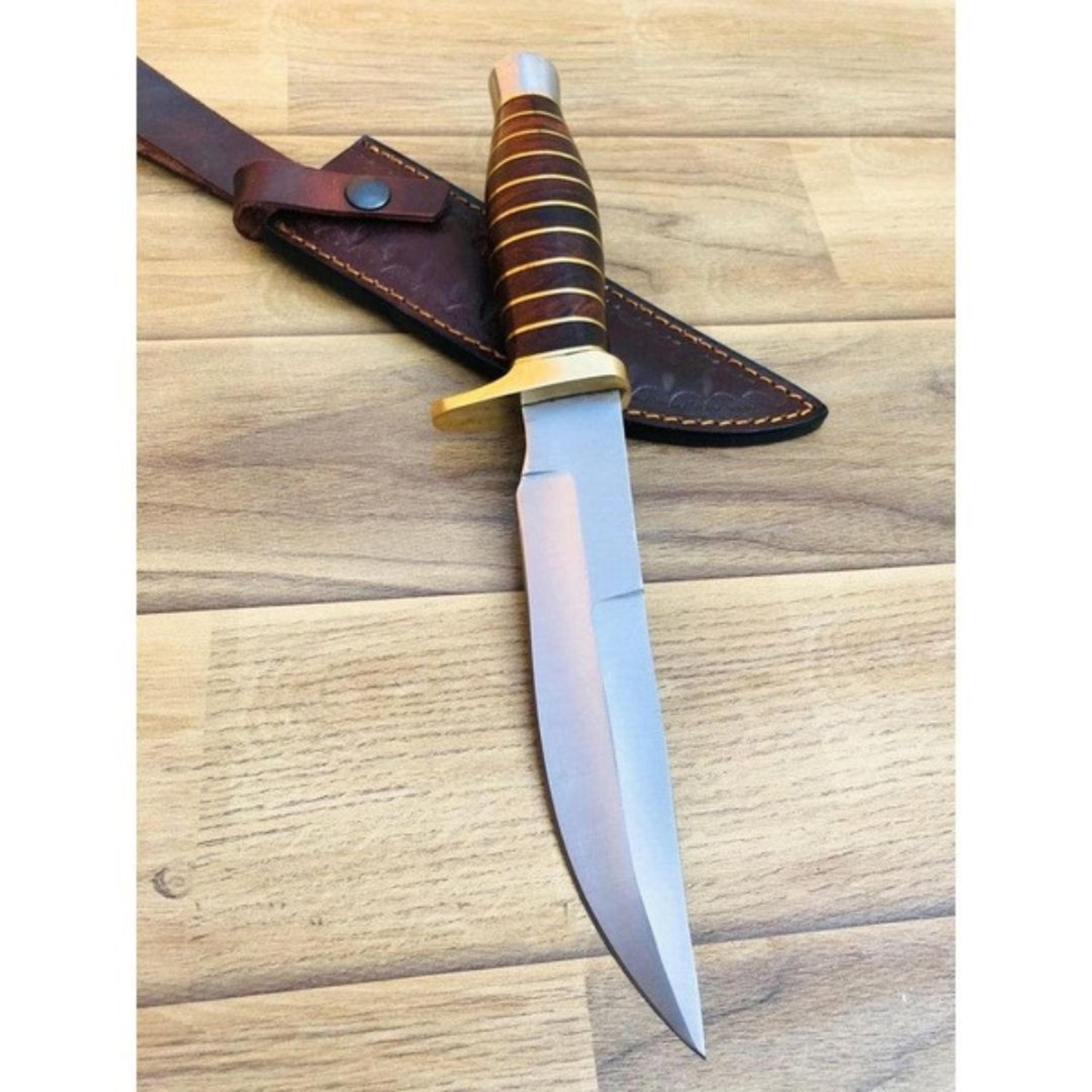 custom leather knife d2 steel hunting knife survival and outdoor bowie handamde
