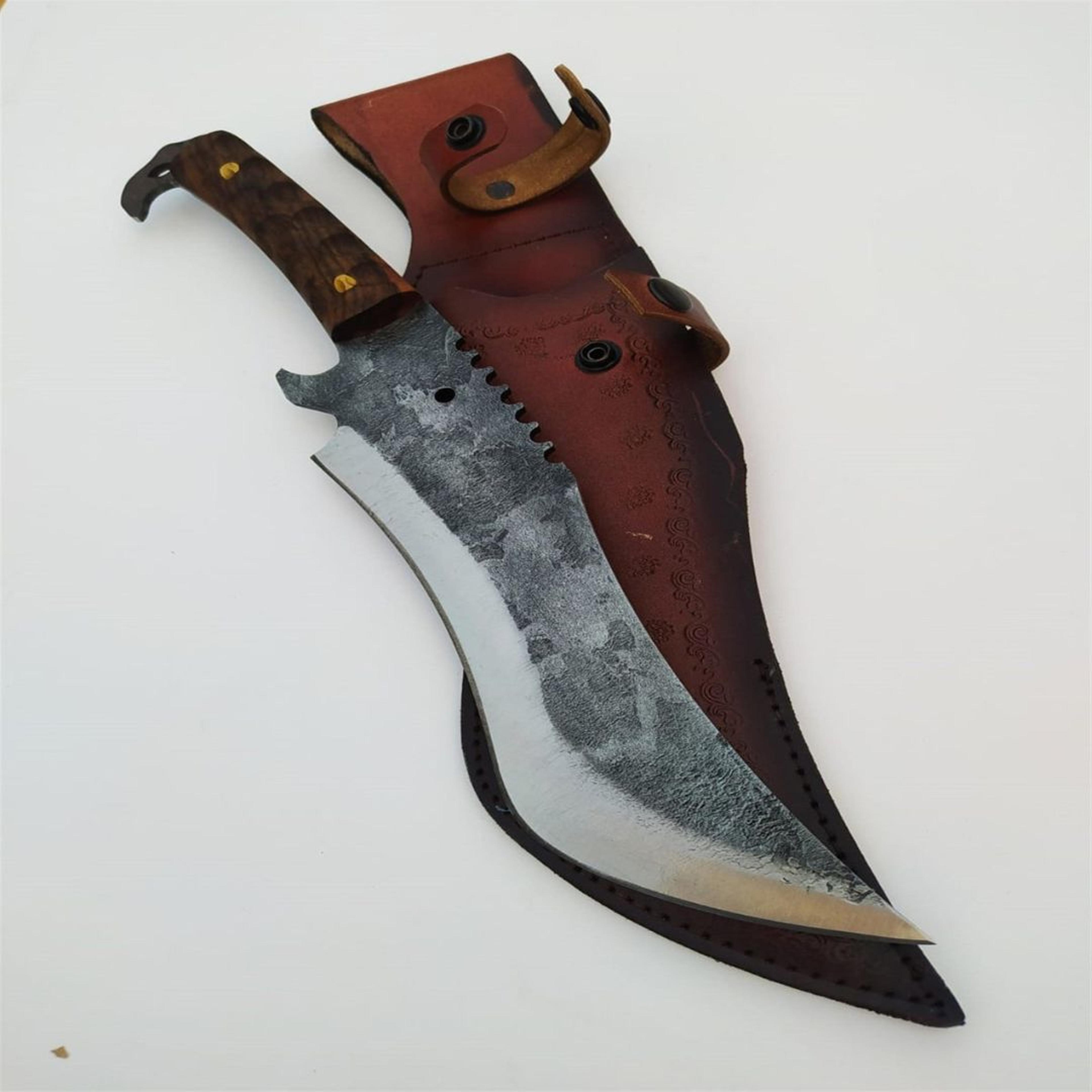 scimitar knife fixed blade custom knife 1095 carbon steel hunting and outdoor