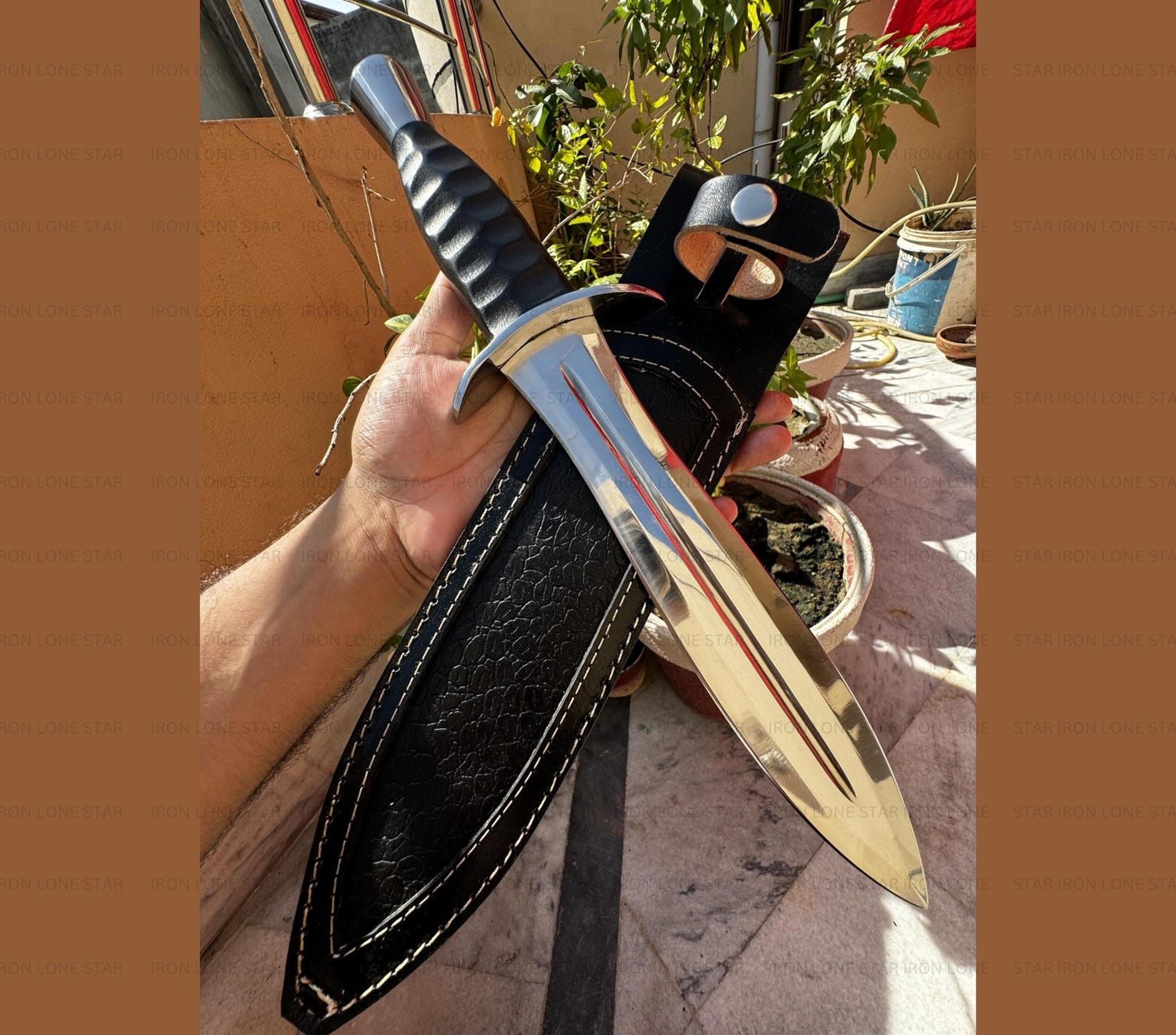 custom handmade dagger knife micarta handle d2 steel blade double edged dagger