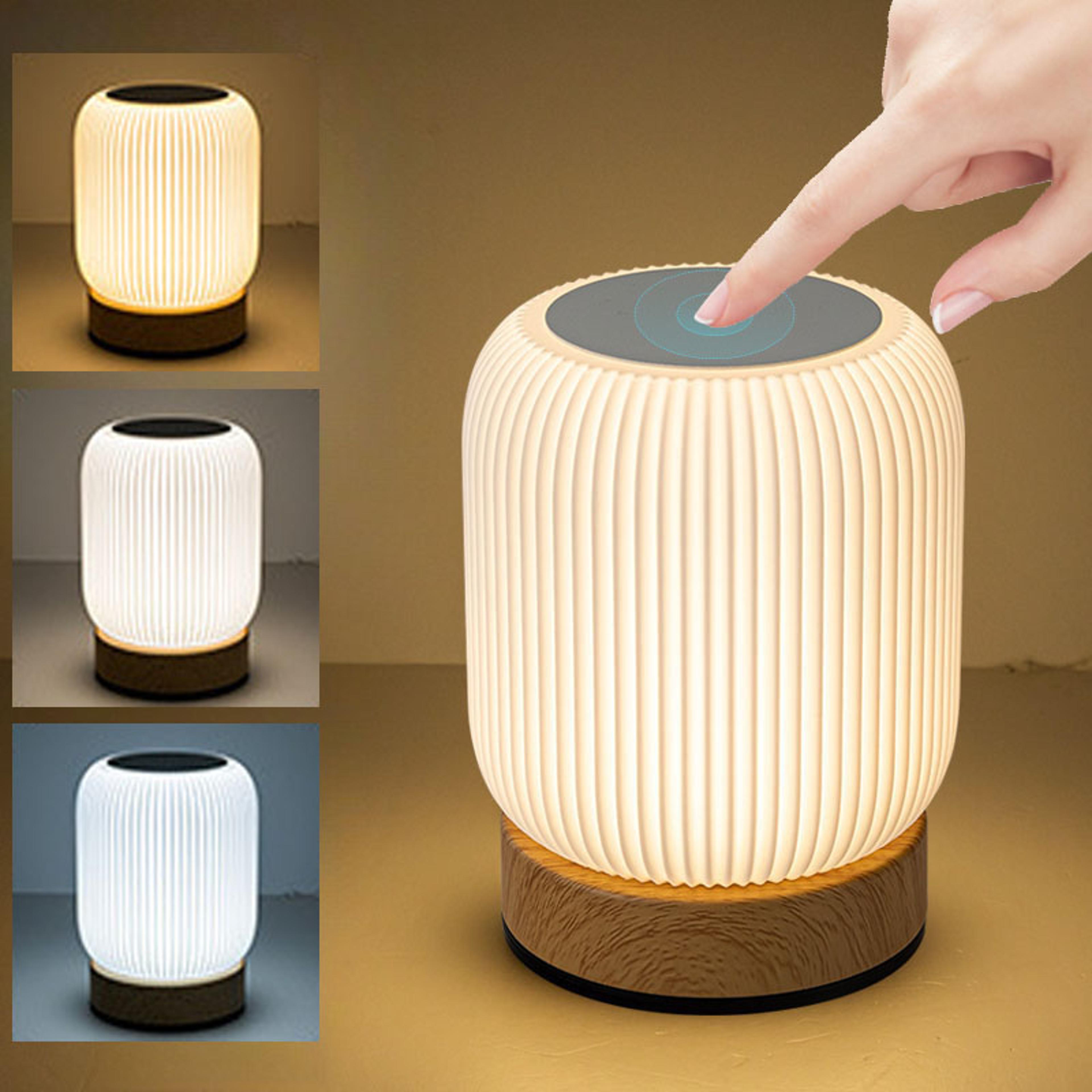 portable, rechargeable table light, dimmable touch bedside lamp for bedroom, living room, with adjustable temperatures