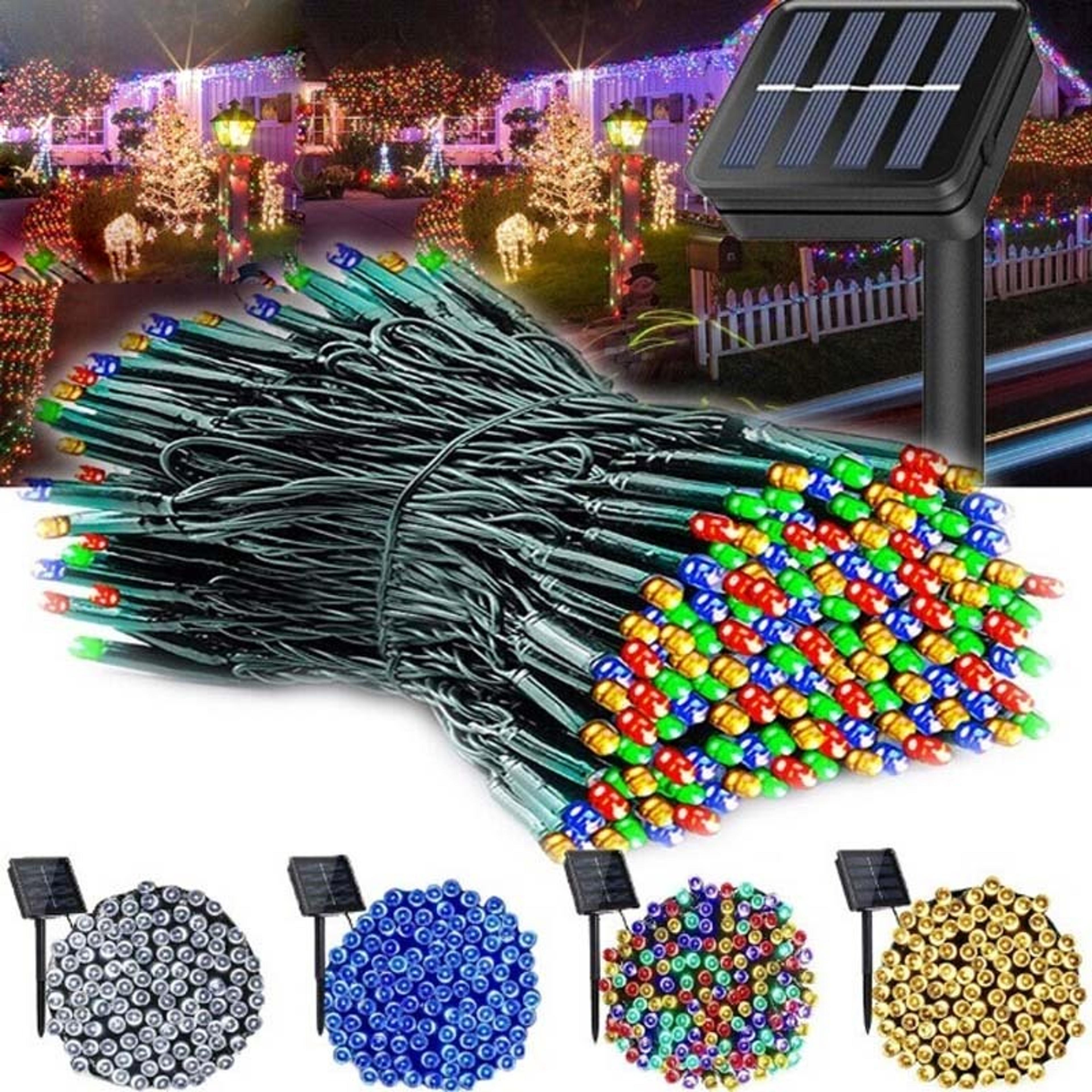 solar string lights outdoor, waterproof fairy lights, garden, wedding, party, and tree decor