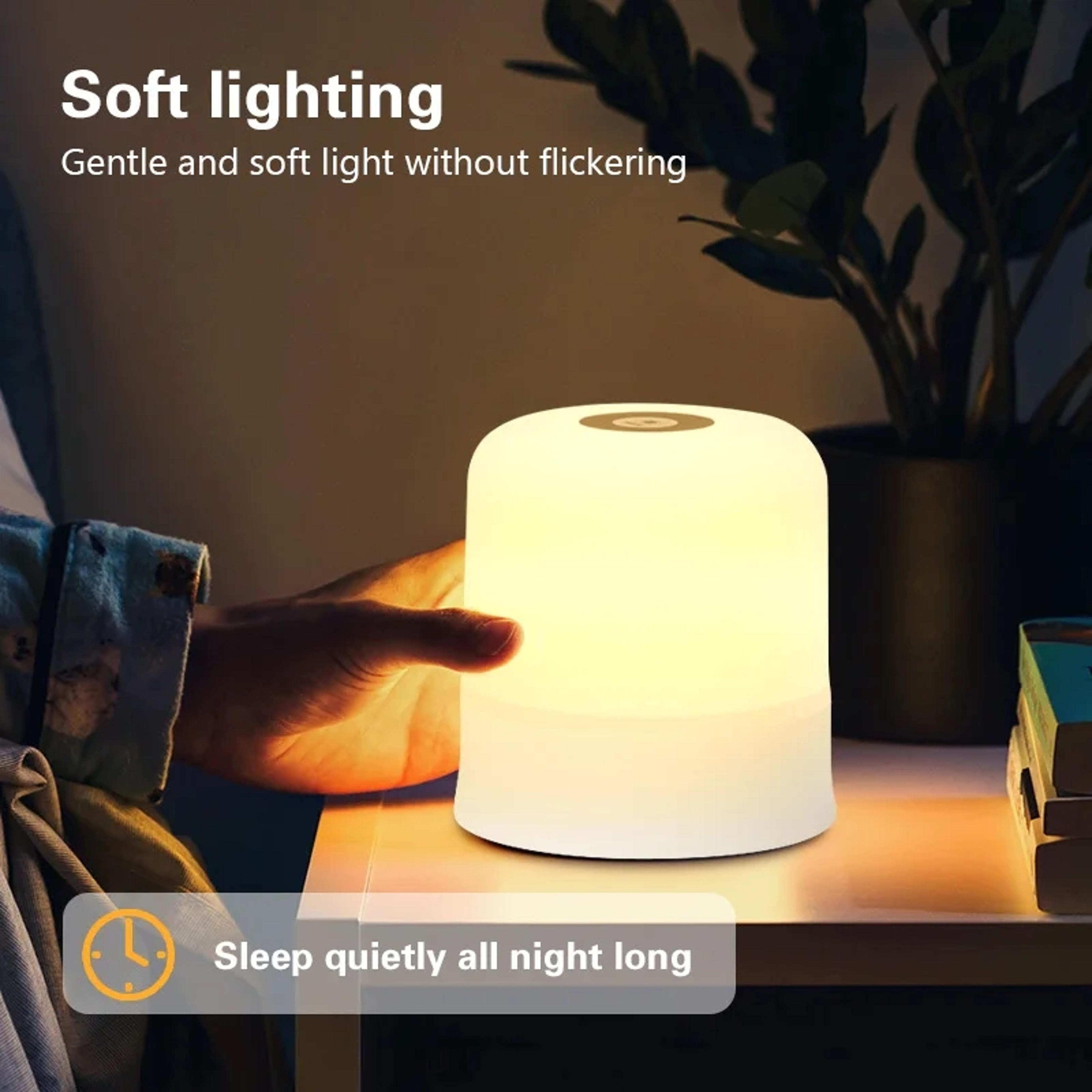 rechargeable touch bedside lamp, dimmable led night light for bedroom, usb table lamps for home decor, ideal christmas