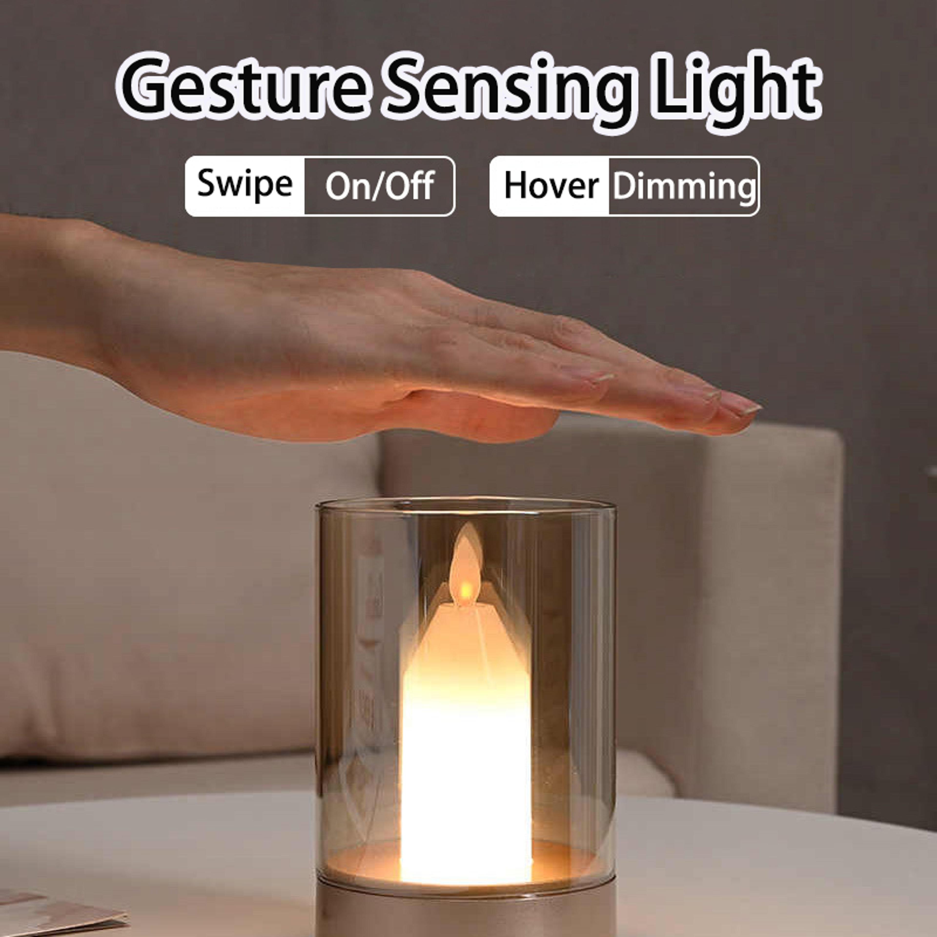 motion sensor night light, with warm candlelight atmosphere, usb charging, manual scanning, automatic switch, home decor