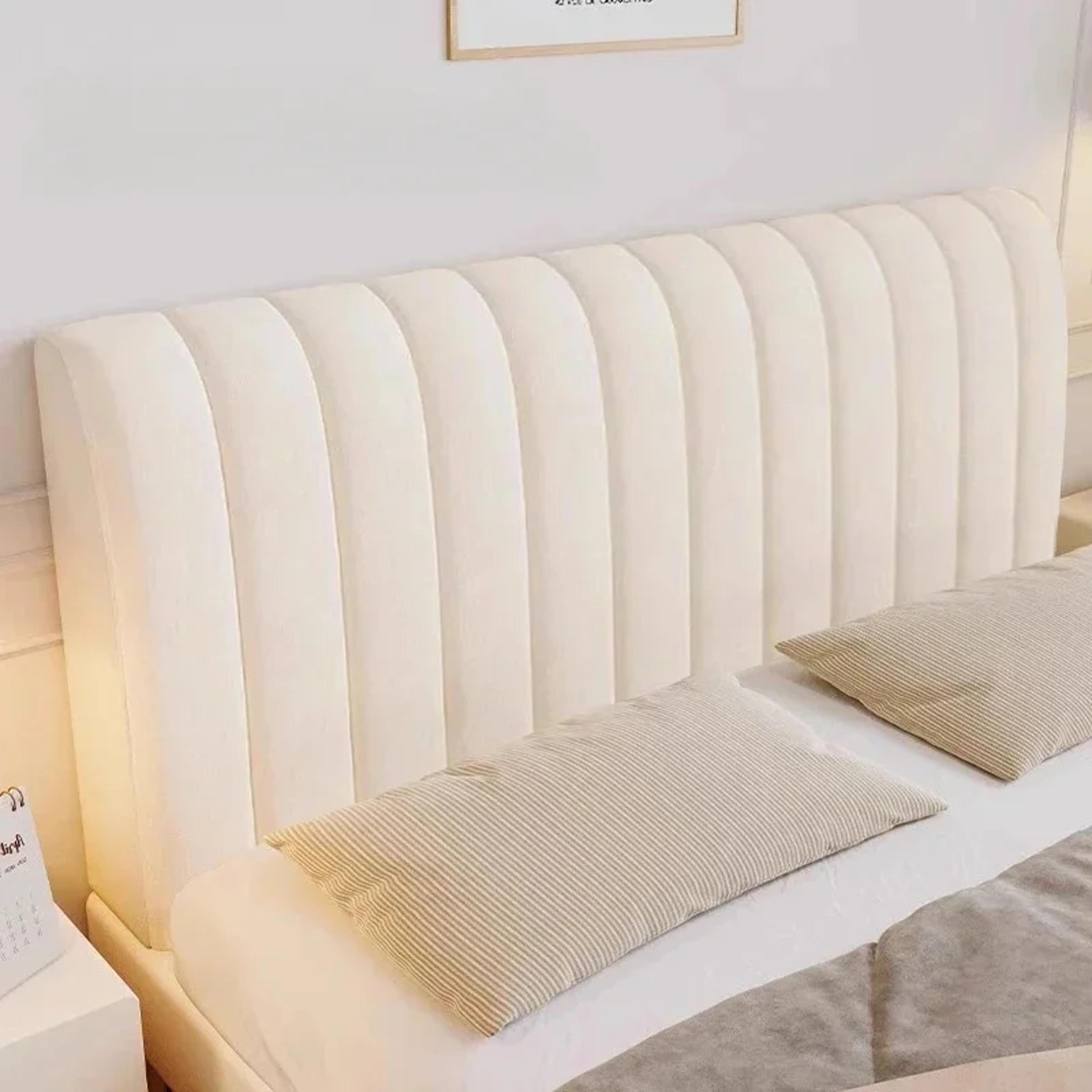 luxury velvet bed headboard cover, all inclusive soft thick dust protector, solid color bedside back panel for home room