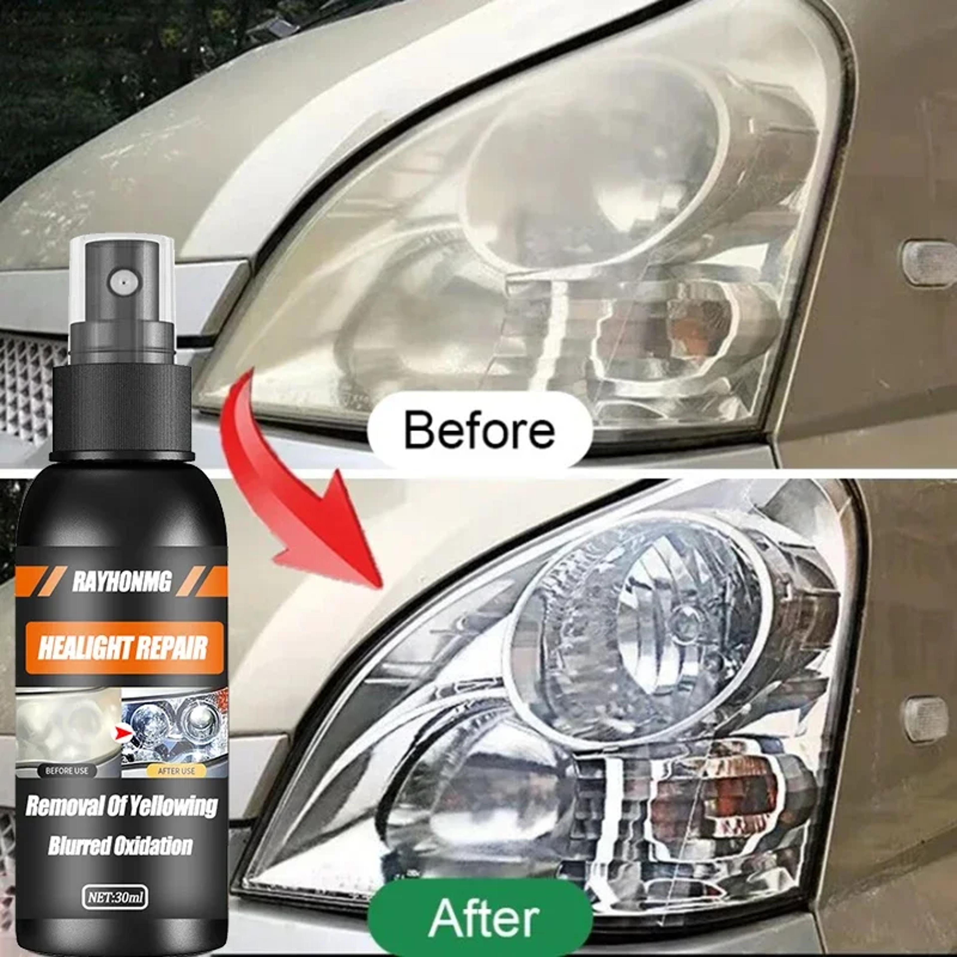car headlight refurbishment spray, anti oxidation coating, lamp polishing agent, scratch repair and restoration cleaner