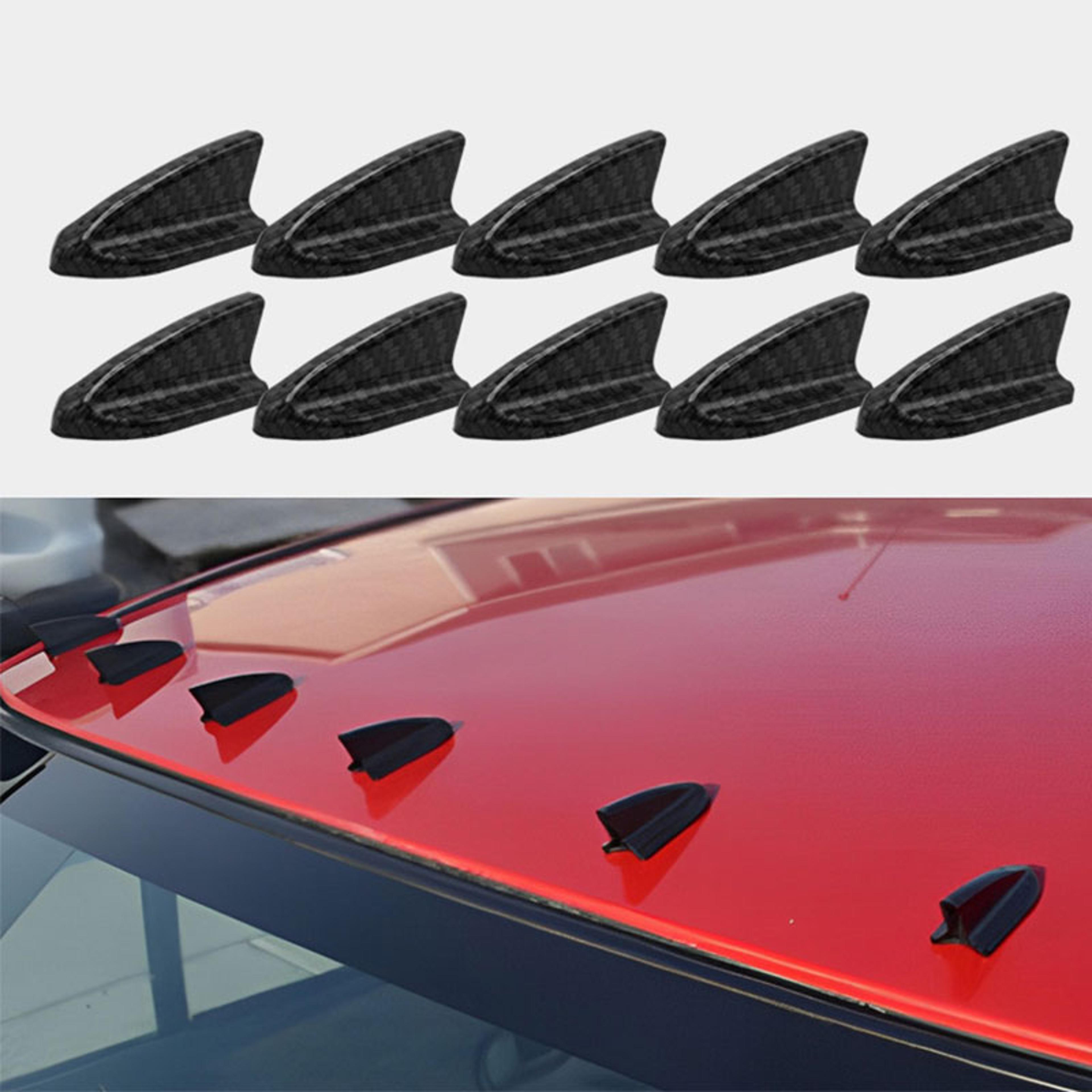 car evo style pp roof shark fins spoiler wing kit, uv protected, weatherproof vortex generator