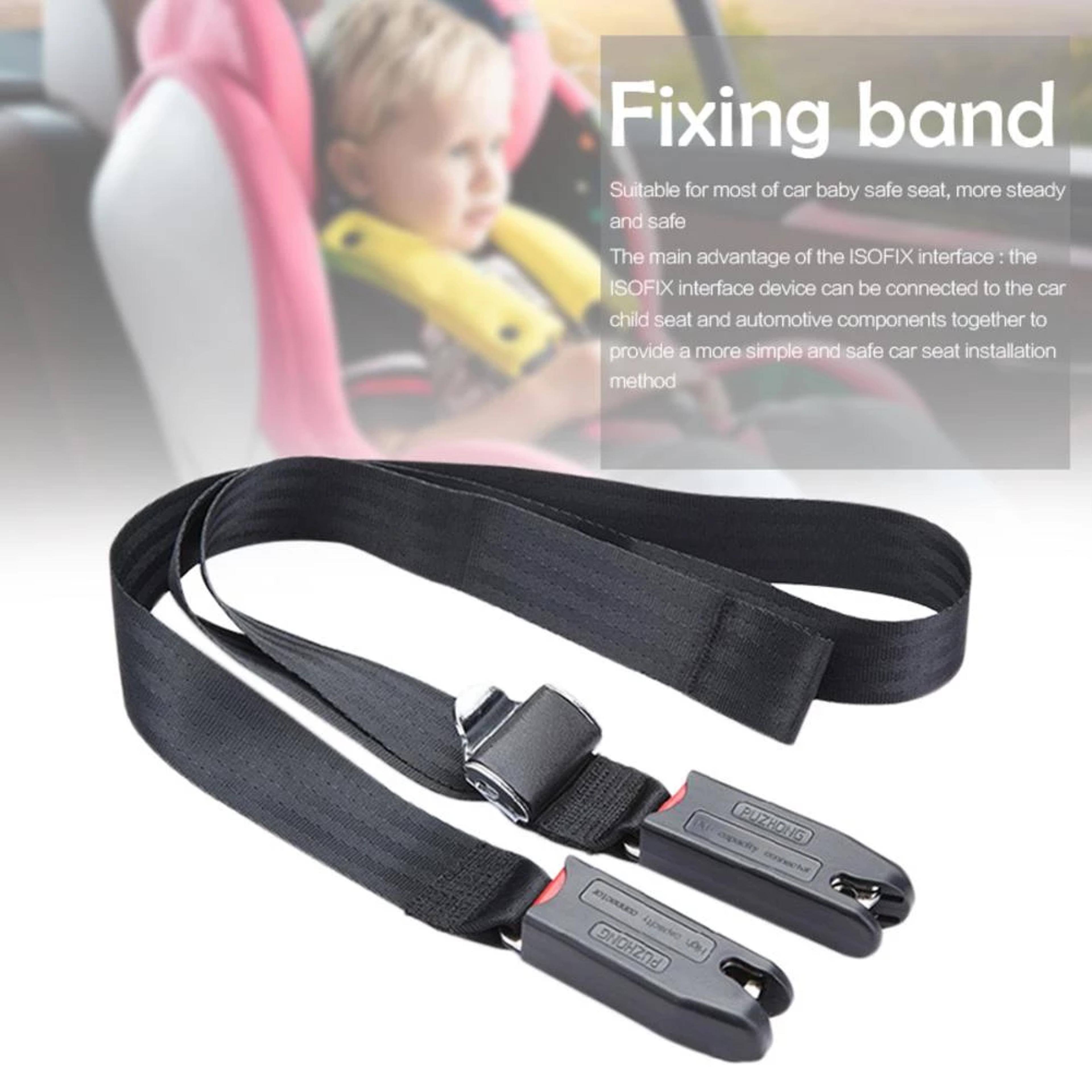 adjustable car child safety seat belt, 2 point universal strap, isofix latch connection fixing band