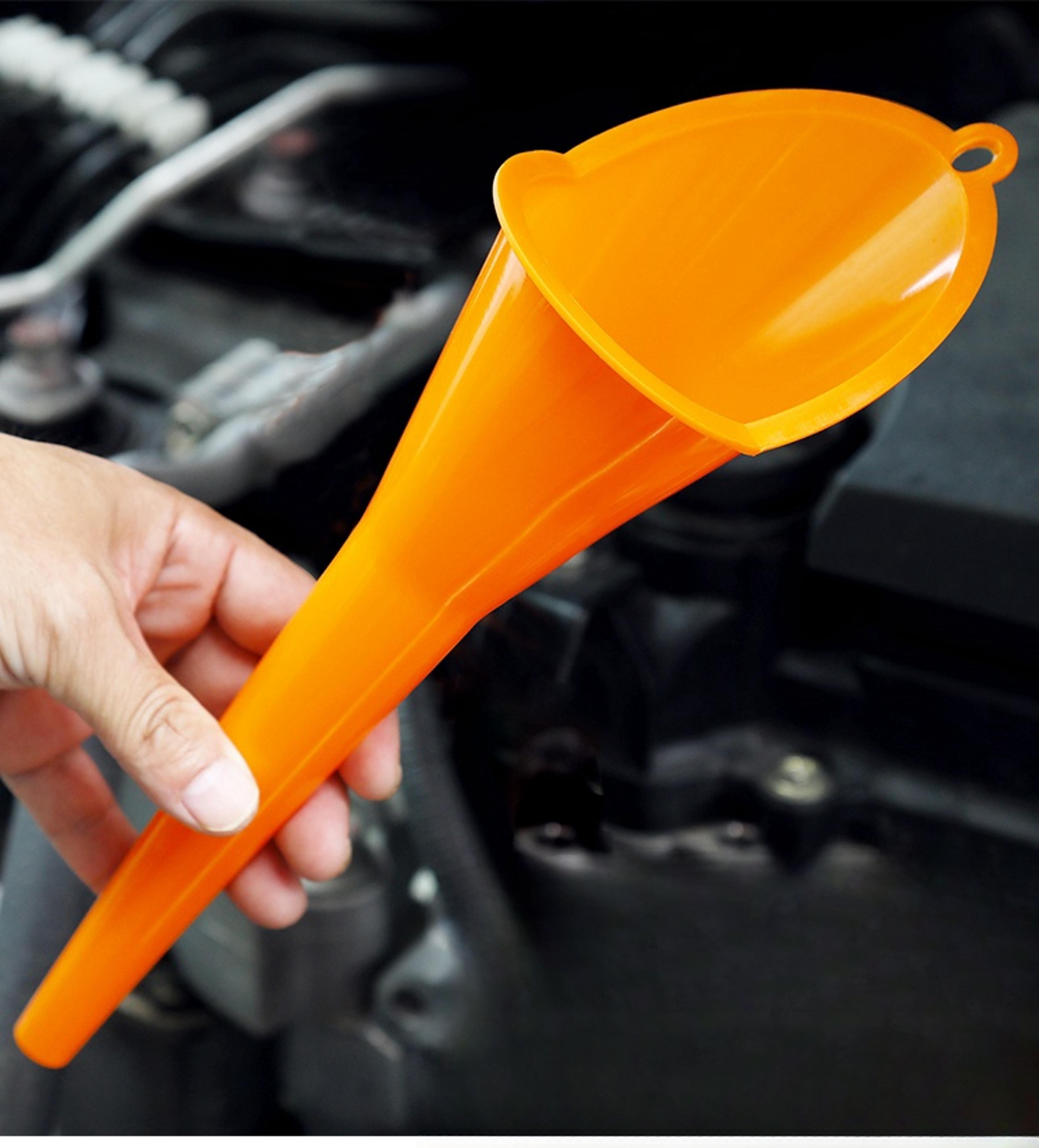 motorcycle fuel filling tools, anti-splash plastic oil funnel, car long stem gasoline funnel for auto accessories